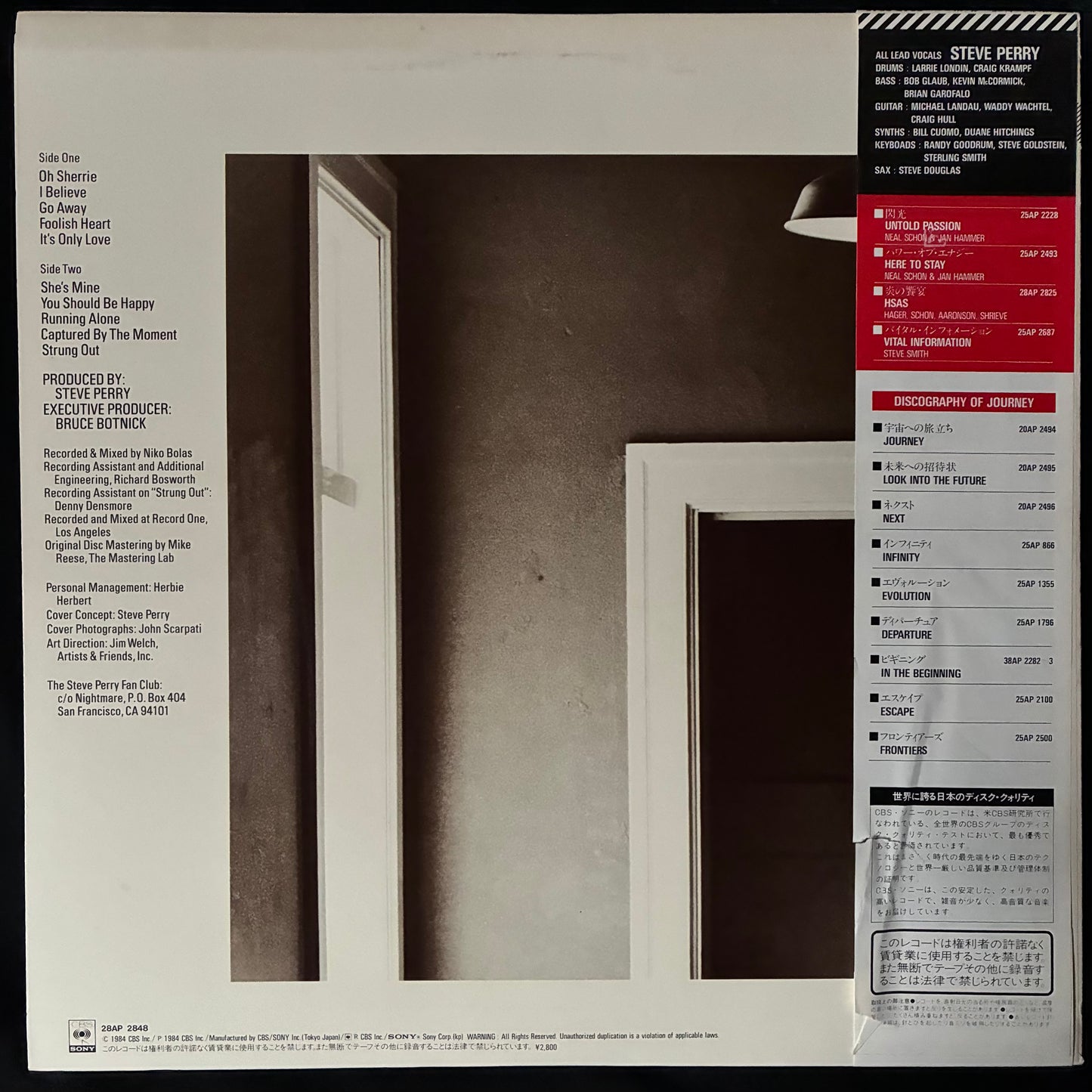 STEVE PERRY - STREET TALK (USED VINYL 1984 JAPAN M-/EX+)