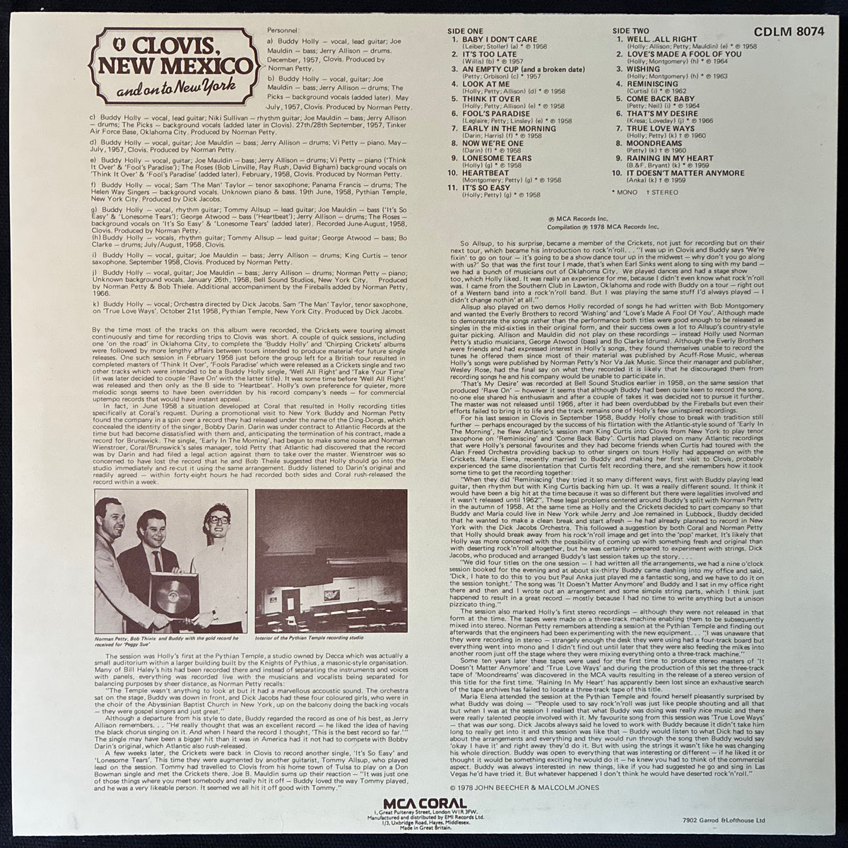 BUDDY HOLLY - THE COMPLETE BUDDY HOLLY (6LP BOX SET) (USED VINYL 1979 UK M-/M-/EX+)