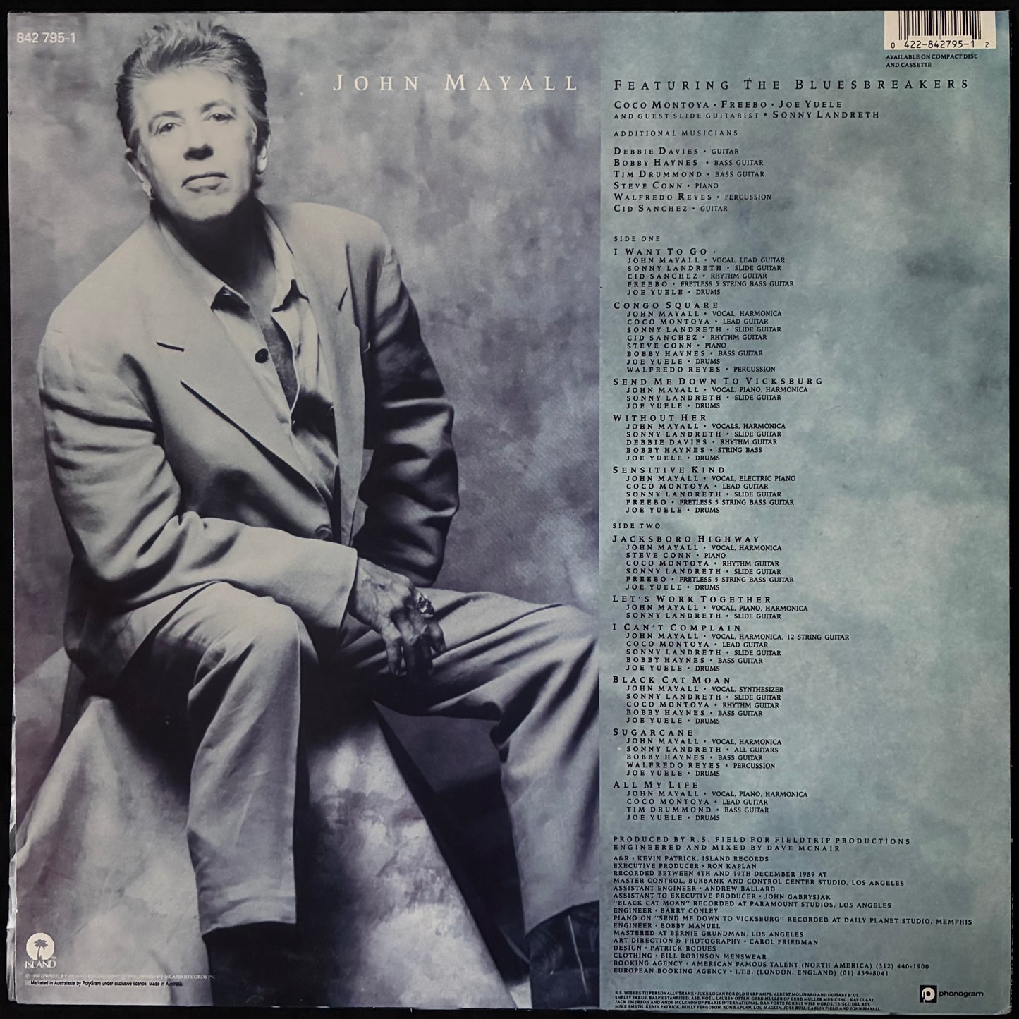 JOHN MAYALL - A SENSE OF PLACE (USED VINYL 1980 AUS M-/M-)