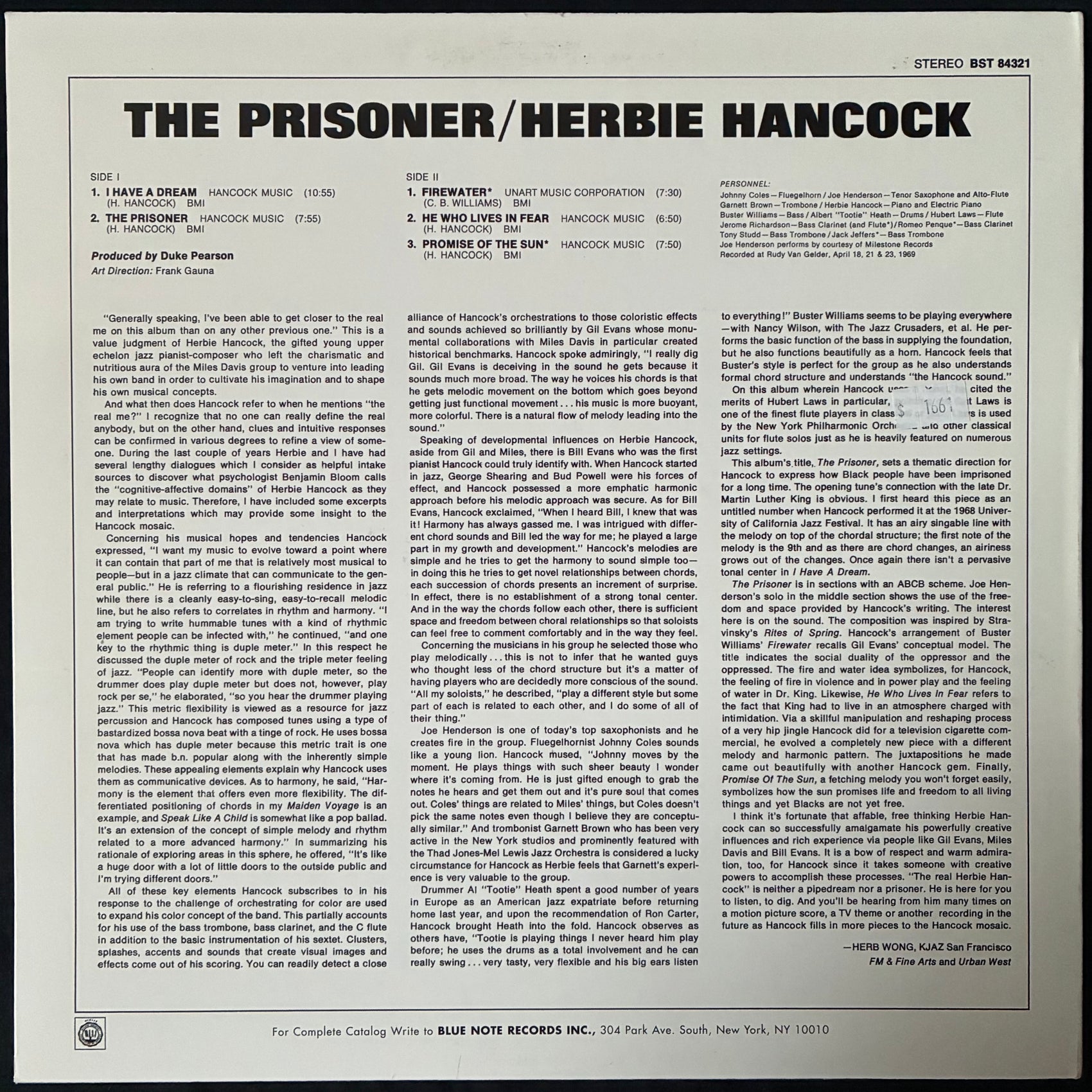 HERBIE HANCOCK - THE PRISONER (USED VINYL 2007 US M-/M-)