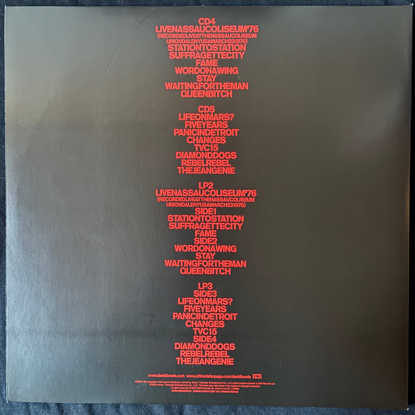 DAVID BOWIE - STATIONTOSTATION : DELUXE EDITION (3LP+5CD+DVD) (USED BOX SET 2010 M-/M-)