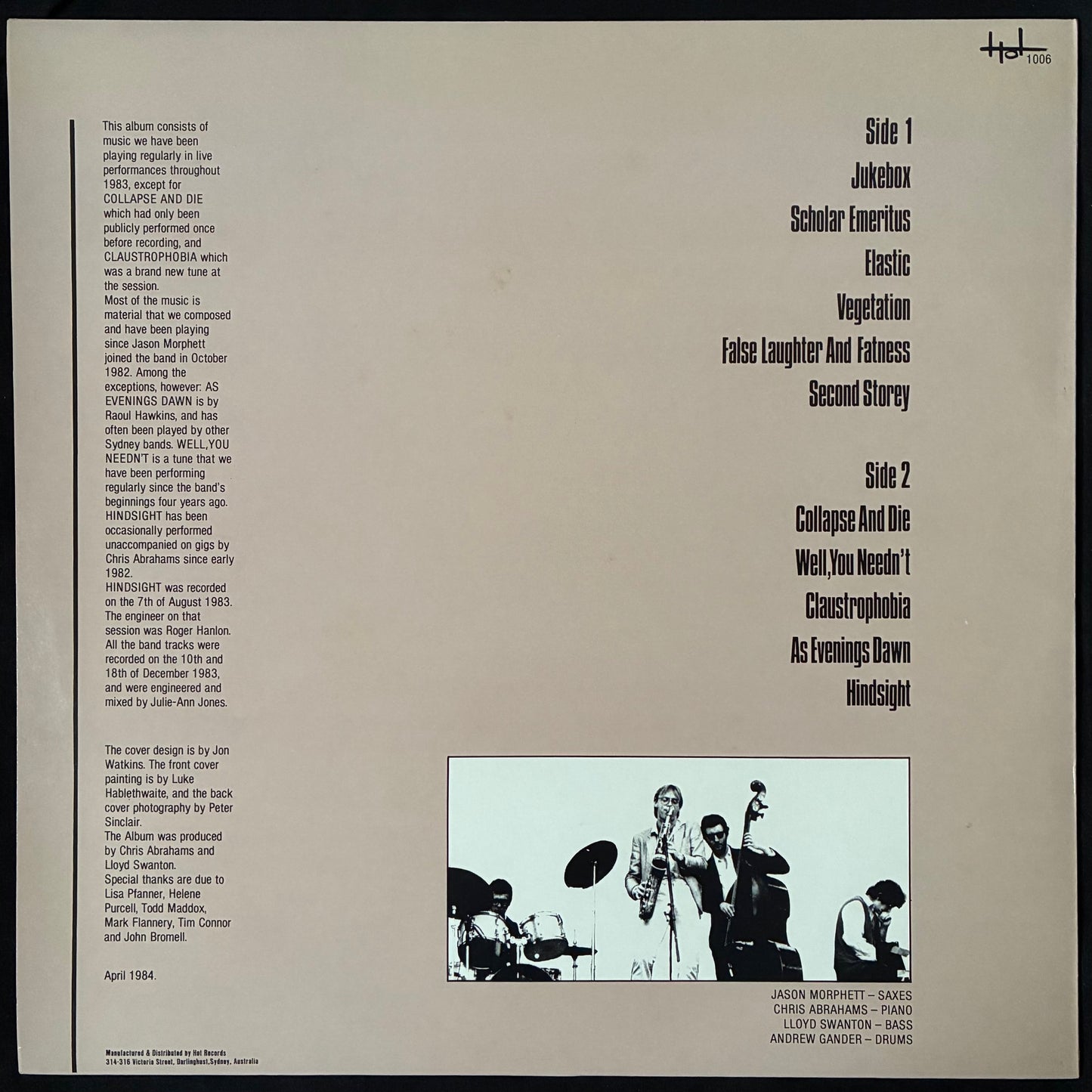 BENDERS - FALSE LAUGHTER (USED VINYL 1984 AUS M-/M-)