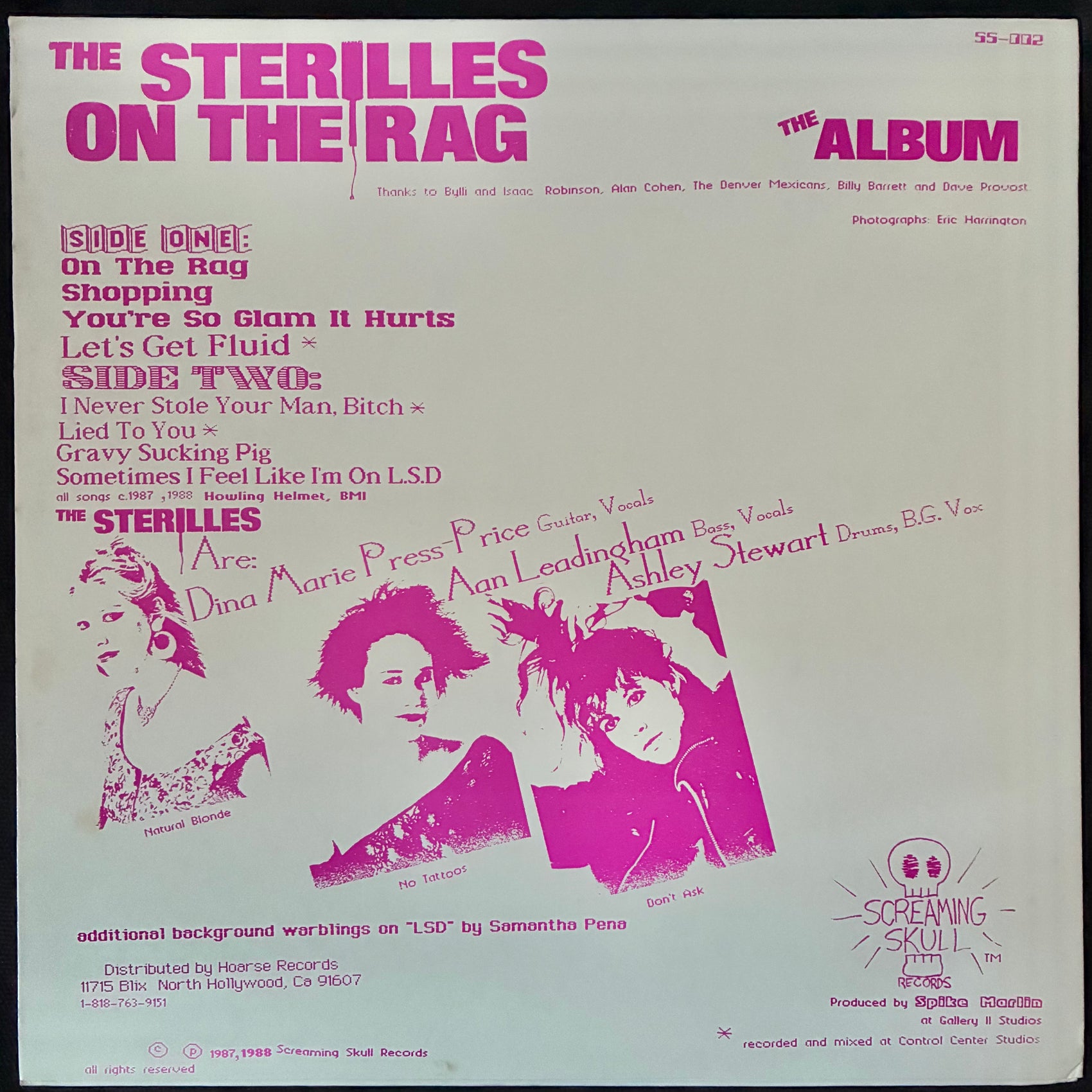 STERILLES - ON THE RAG : THE ALBUM (USED VINYL 1988 US M-/M-)