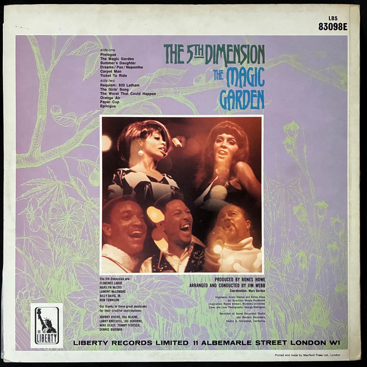 5TH DIMENSION - THE MAGIC GARDEN (USED VINYL 1967 UK M-/EX+)