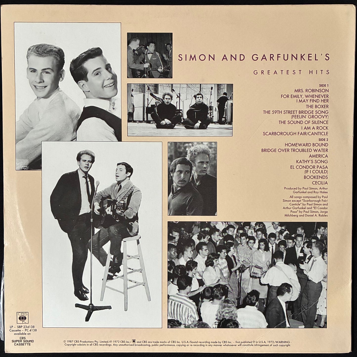 SIMON AND GARFUNKEL - SIMON AND GARFUNKEL'S GREATEST HITS (USED VINYL 1987 AUS M-/EX)