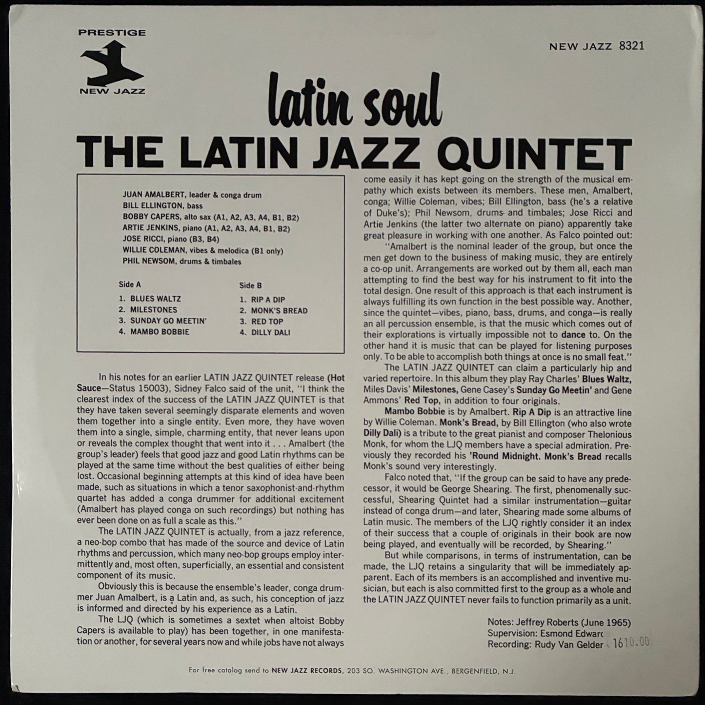 LATIN JAZZ QUINTET - LATIN SOUL (USED VINYL 2001 US M-/M-)