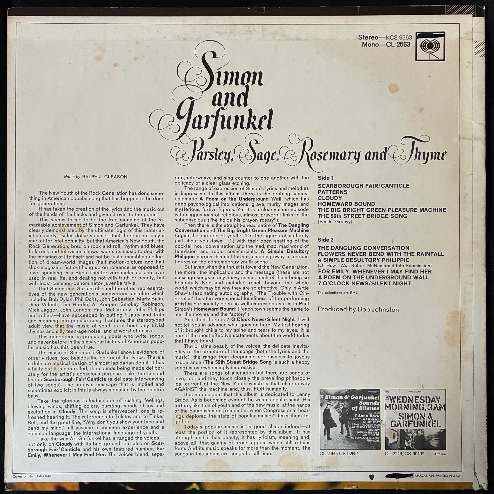 SIMON AND GARFUNKEL - PARSLEY, SAGE, ROSEMARY AND THYME (USED VINYL US M-/EX)