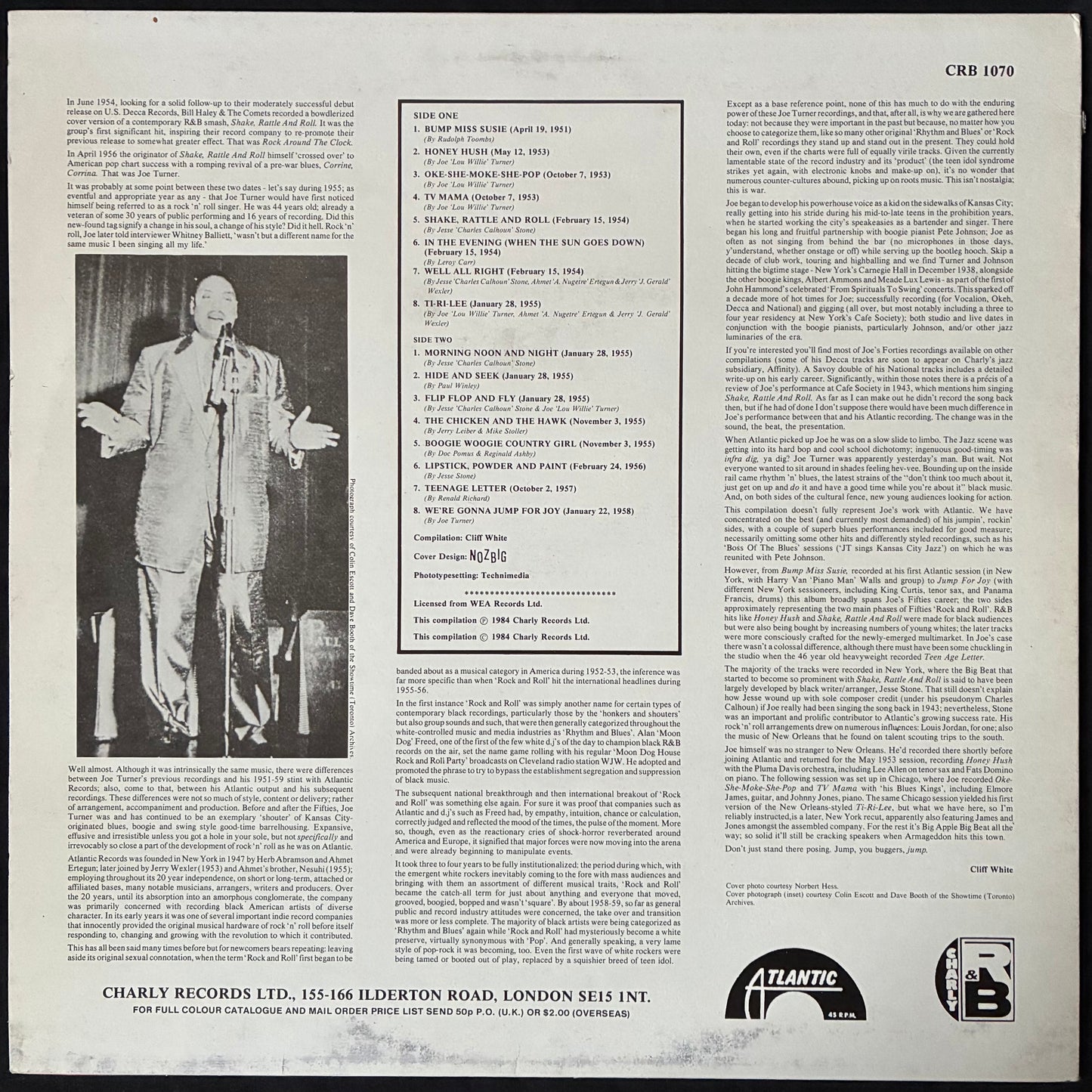 JOE TURNER - JUMPIN' WITH JOE (USED VINYL 1984 UK EX+/EX+)