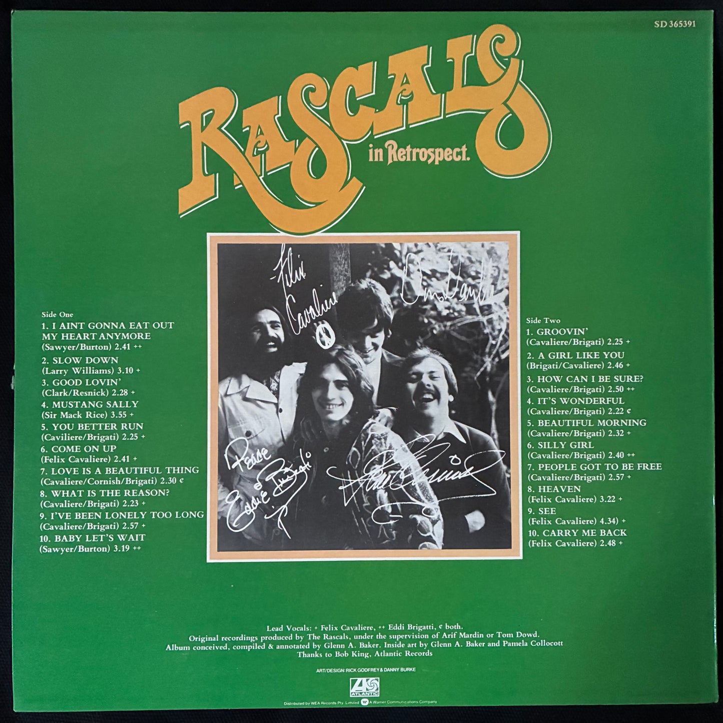 RASCALS - IN RETROSPECT (USED VINYL 1986 AUS M-/M-)