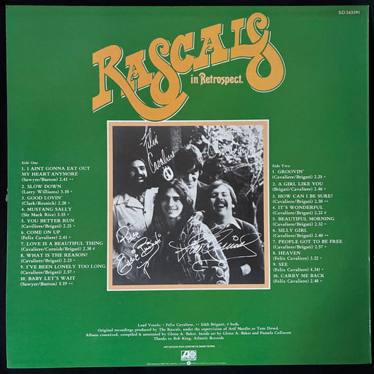 RASCALS - IN RETROSPECT (USED VINYL 1986 AUS M-/M-)