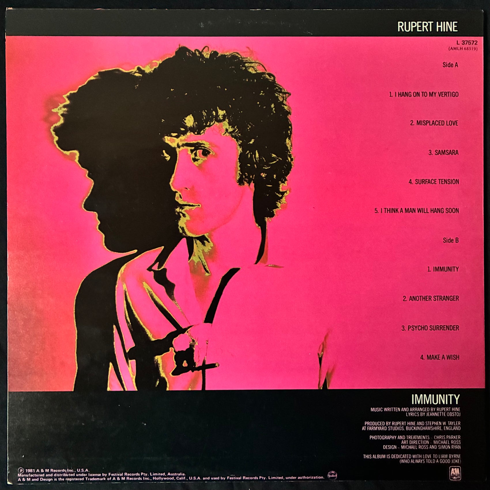 RUPERT HINE - IMMUNITY (USED VINYL 1981 AUS M-/EX+)
