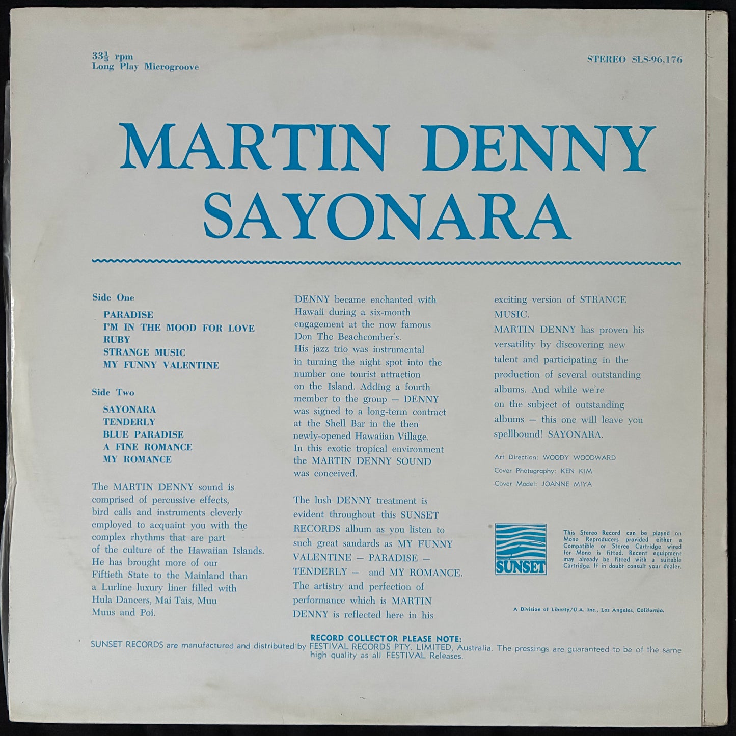 MARTIN DENNY - SAYONARA (USED VINYL 1967 AUS M-/EX+)