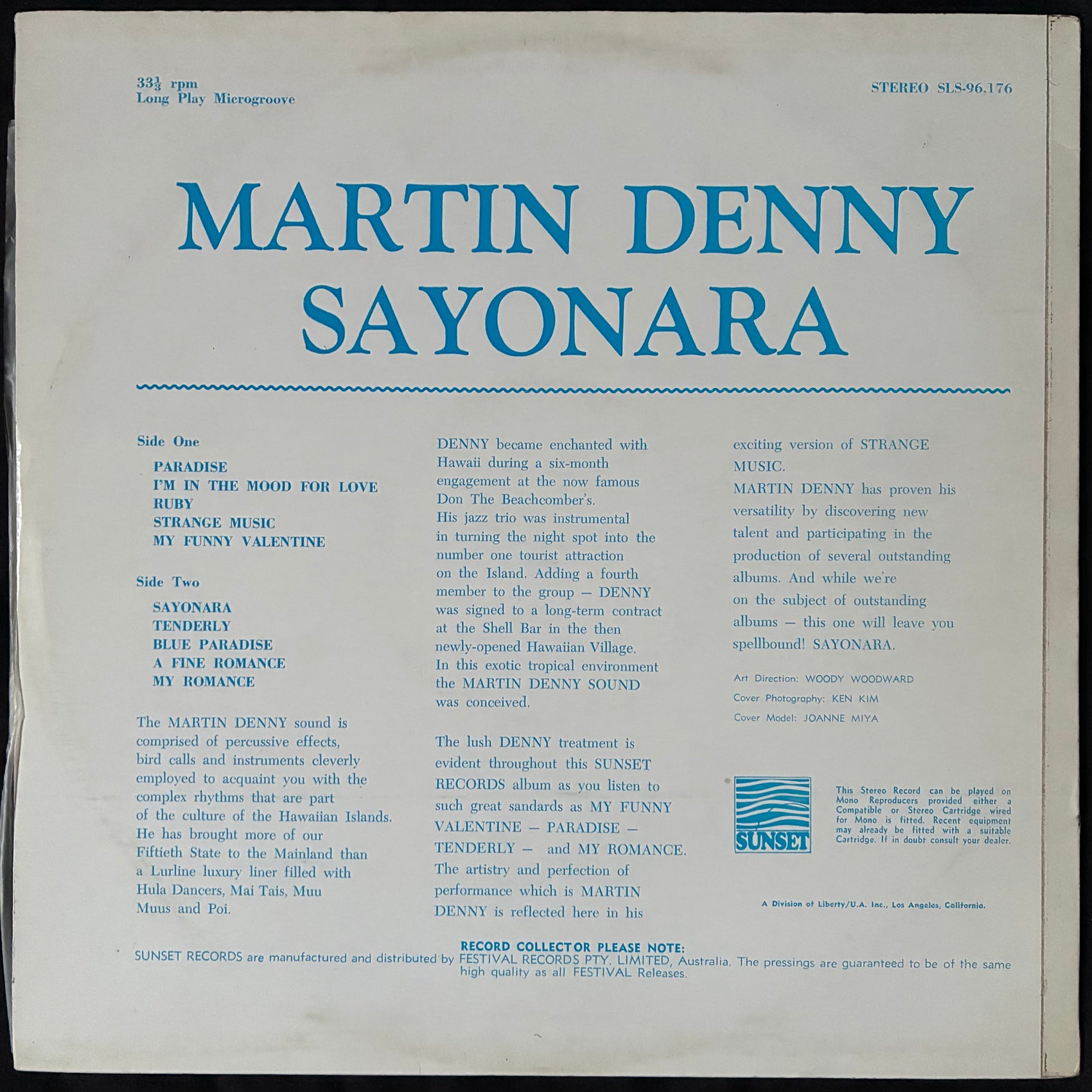 MARTIN DENNY - SAYONARA (USED VINYL 1967 AUS M-/EX+)
