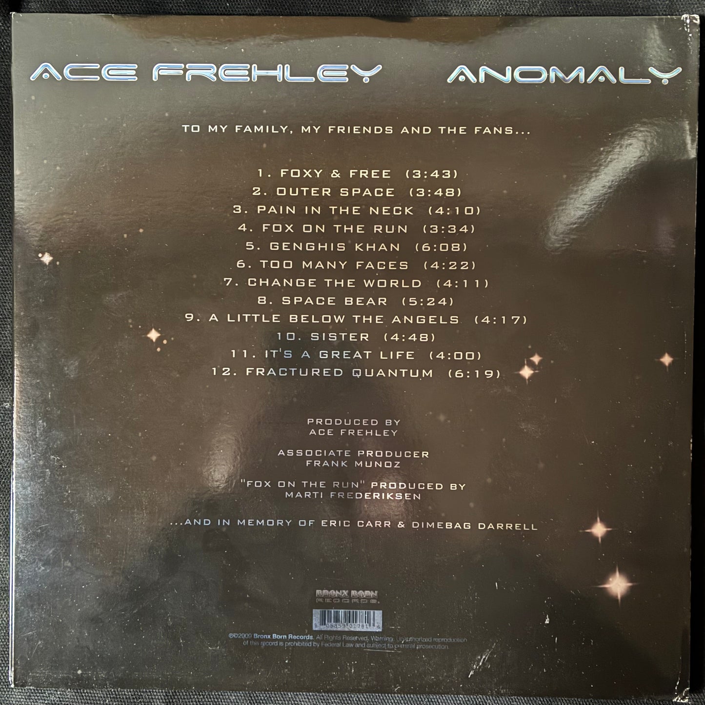ACE FREHLEY - ANOMALY (SIGNED) (2LP) (USED VINYL 2009 US M-/M-)