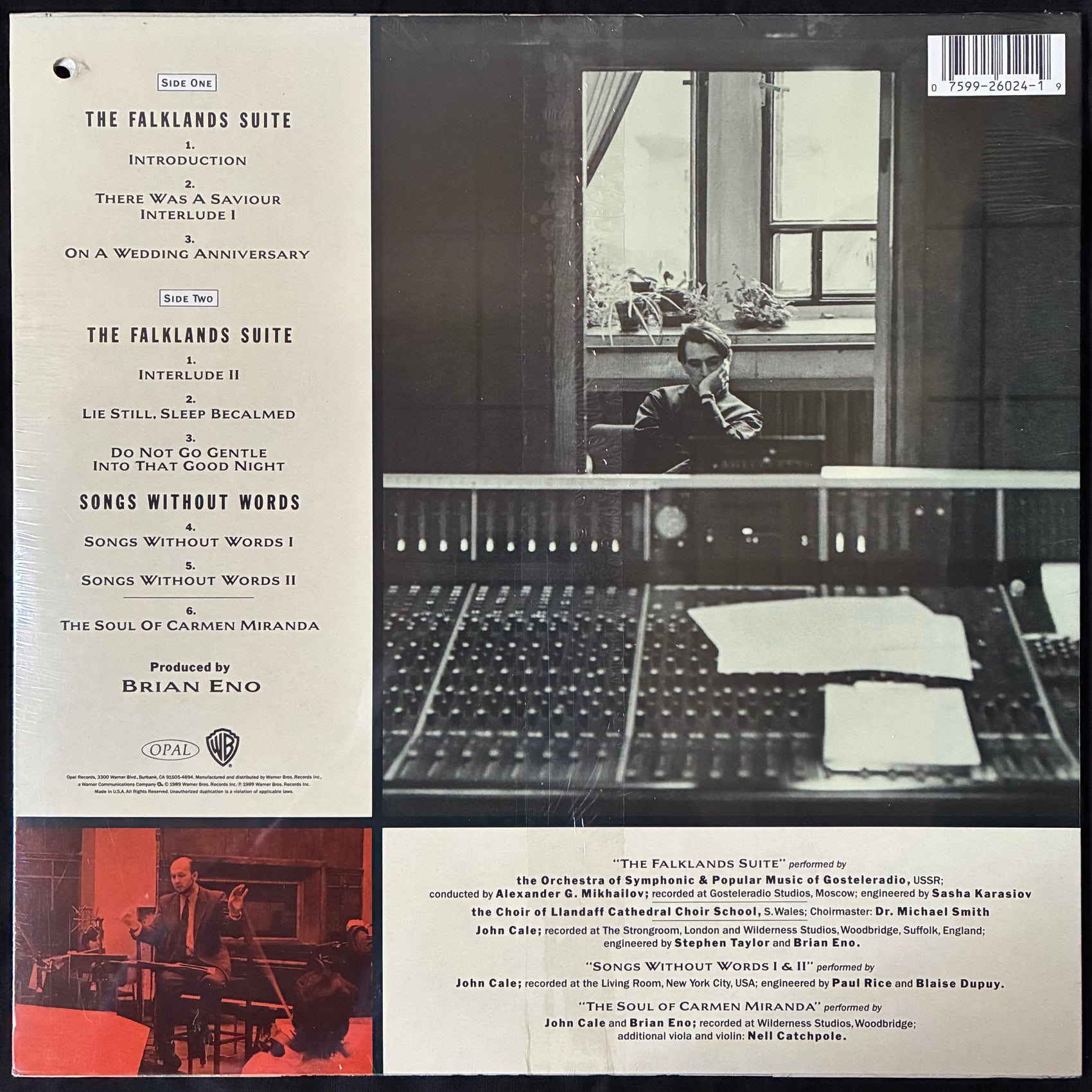 JOHN CALE - WORDS FOR THE DYING (USED VINYL 1989 US S.S.)