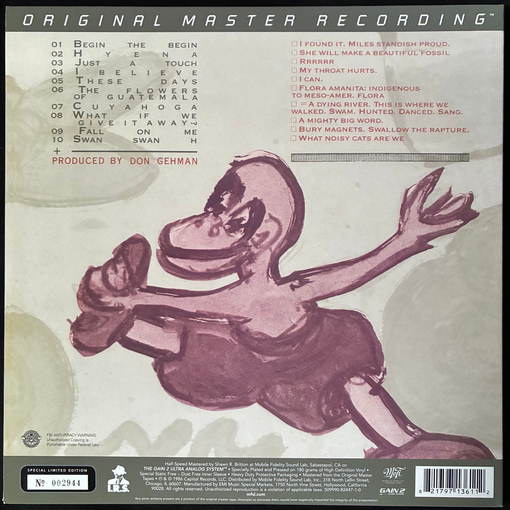 R.E.M. - LIFE’S RICH PAGEANT (MFSL) (USED VINYL 2011 US M-/M-)