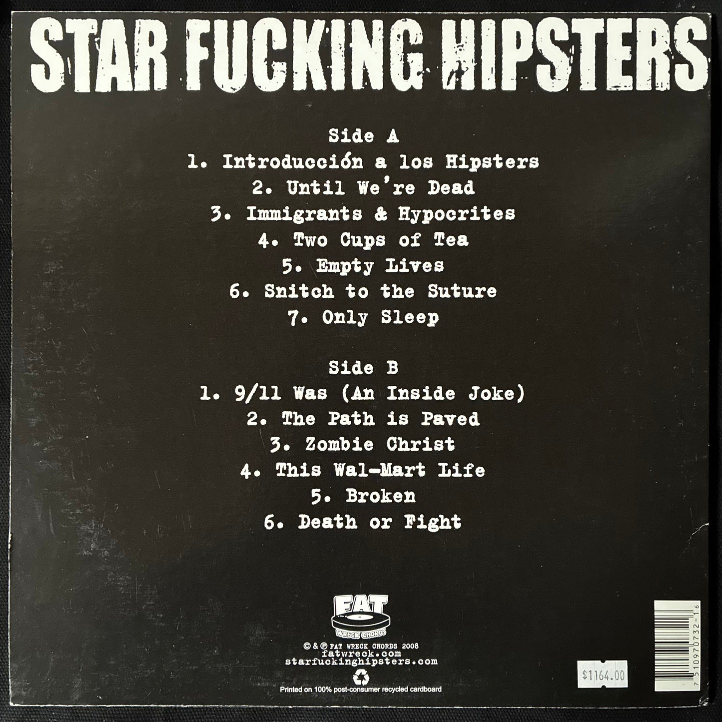 STAR FUCKING HIPSTERS - UNTIL WE'RE DEAD (USED VINYL 2008 US M-/M-)