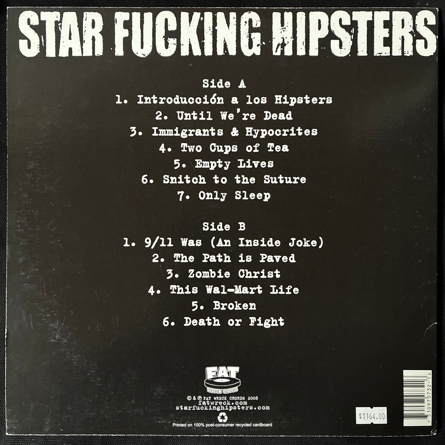 STAR FUCKING HIPSTERS - UNTIL WE'RE DEAD (USED VINYL 2008 US M-/M-)