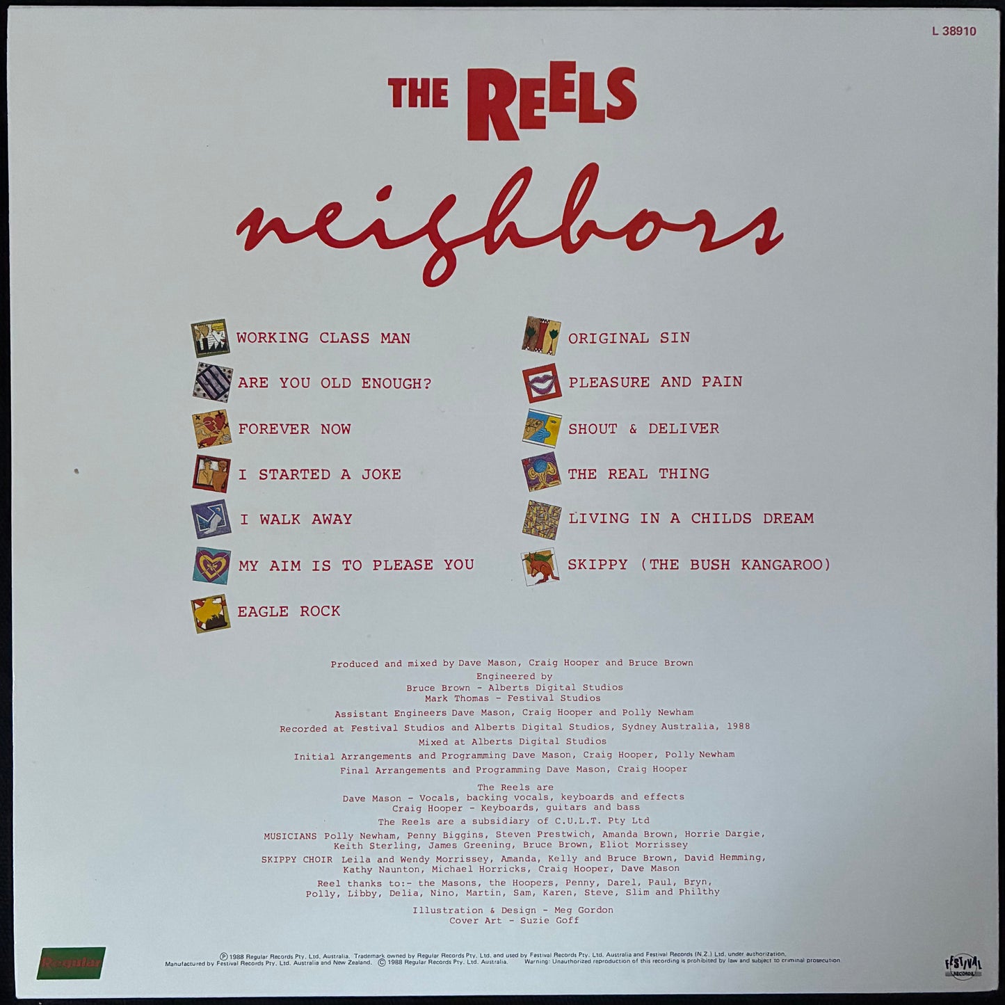 REELS - NEIGHBORS (USED VINYL 1988 AUS M-/M-)