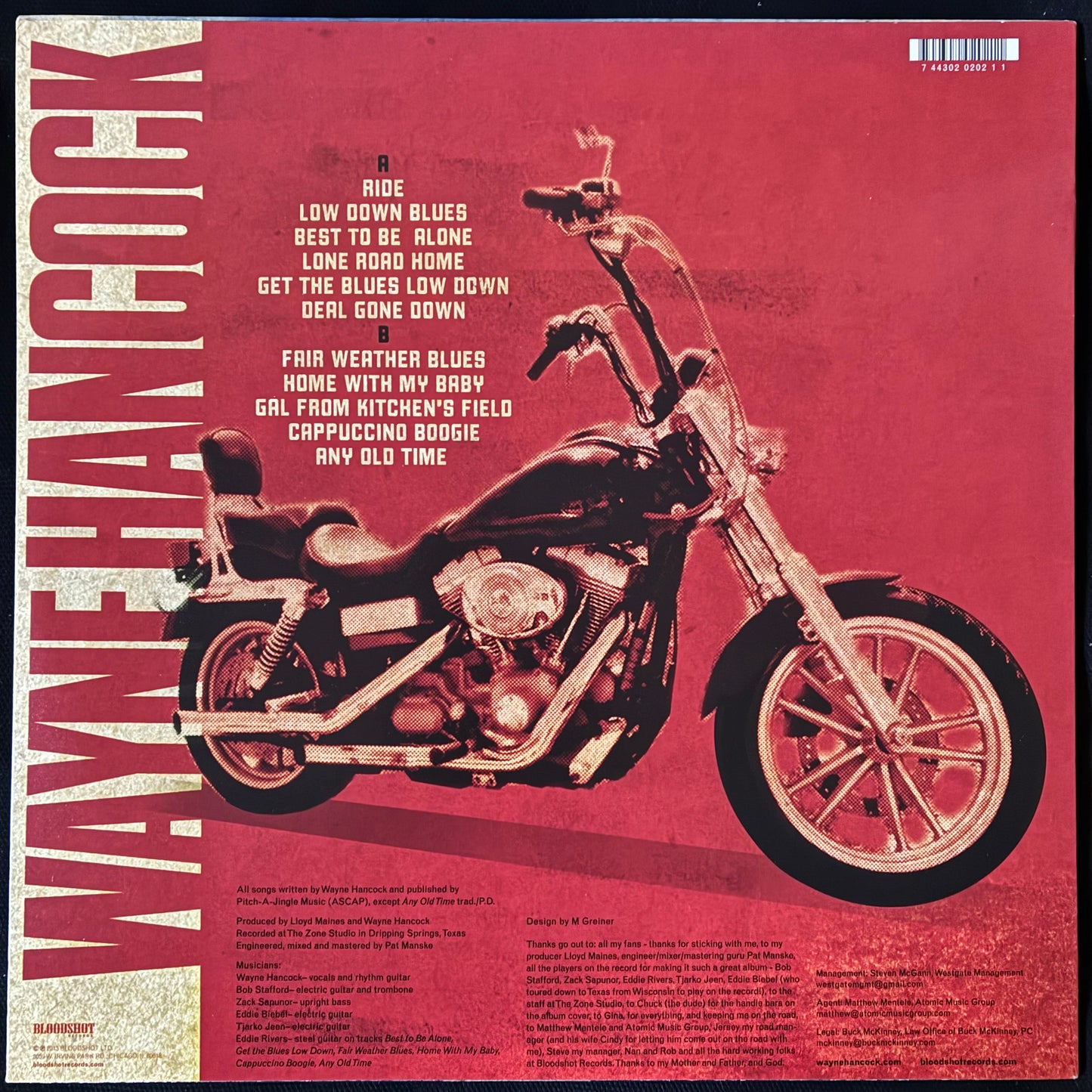 WAYNE HANCOCK - RIDE (USED VINYL 2013 US M-/M-)
