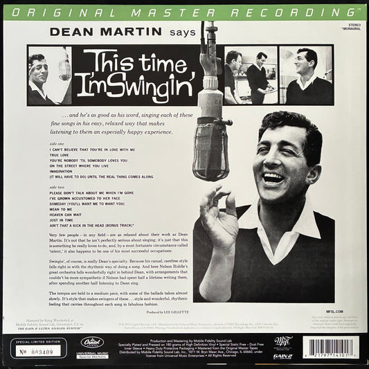 DEAN MARTIN - THIS TIME I'M SWINGIN'! (MFSL) (180GM) (USED VINYL 2014 US M-/M-)