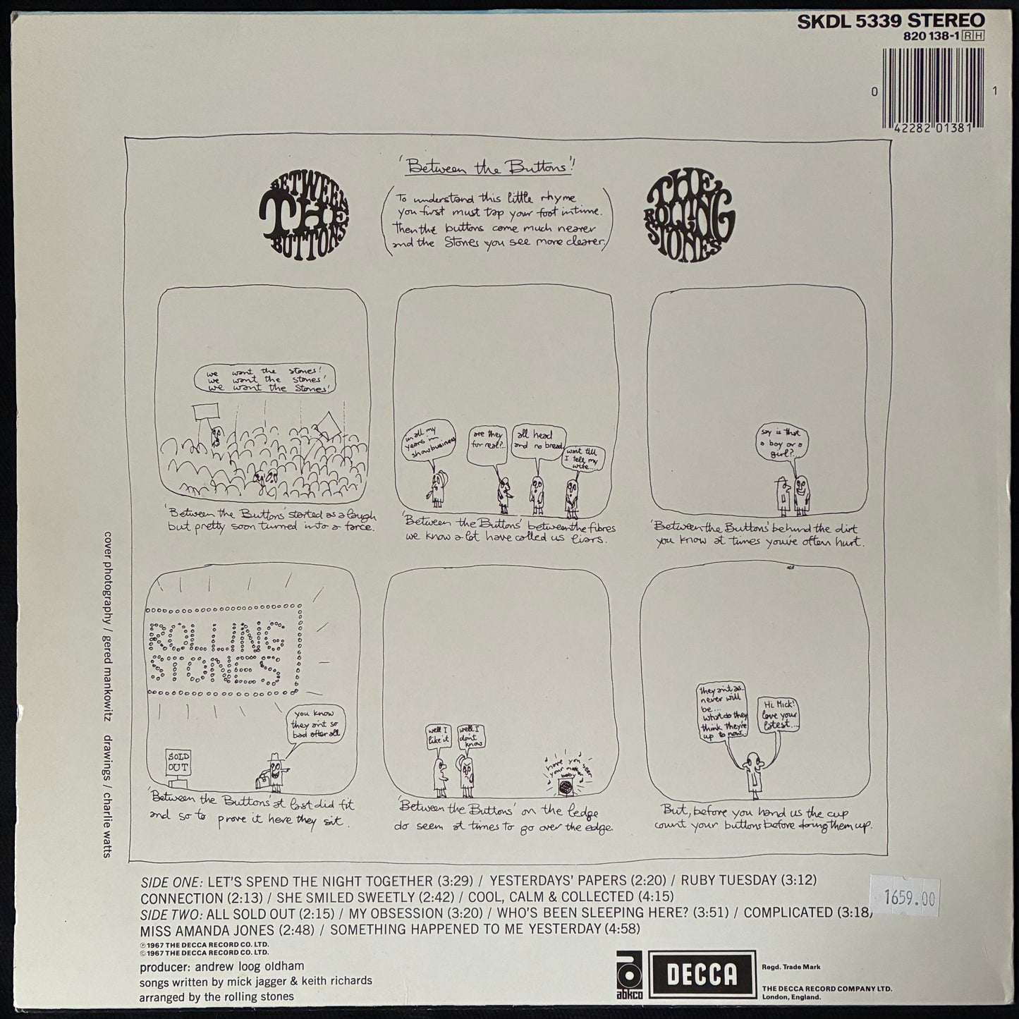 ROLLING STONES - BETWEEN THE BUTTONS (USED VINYL 1985 UK M-/EX)