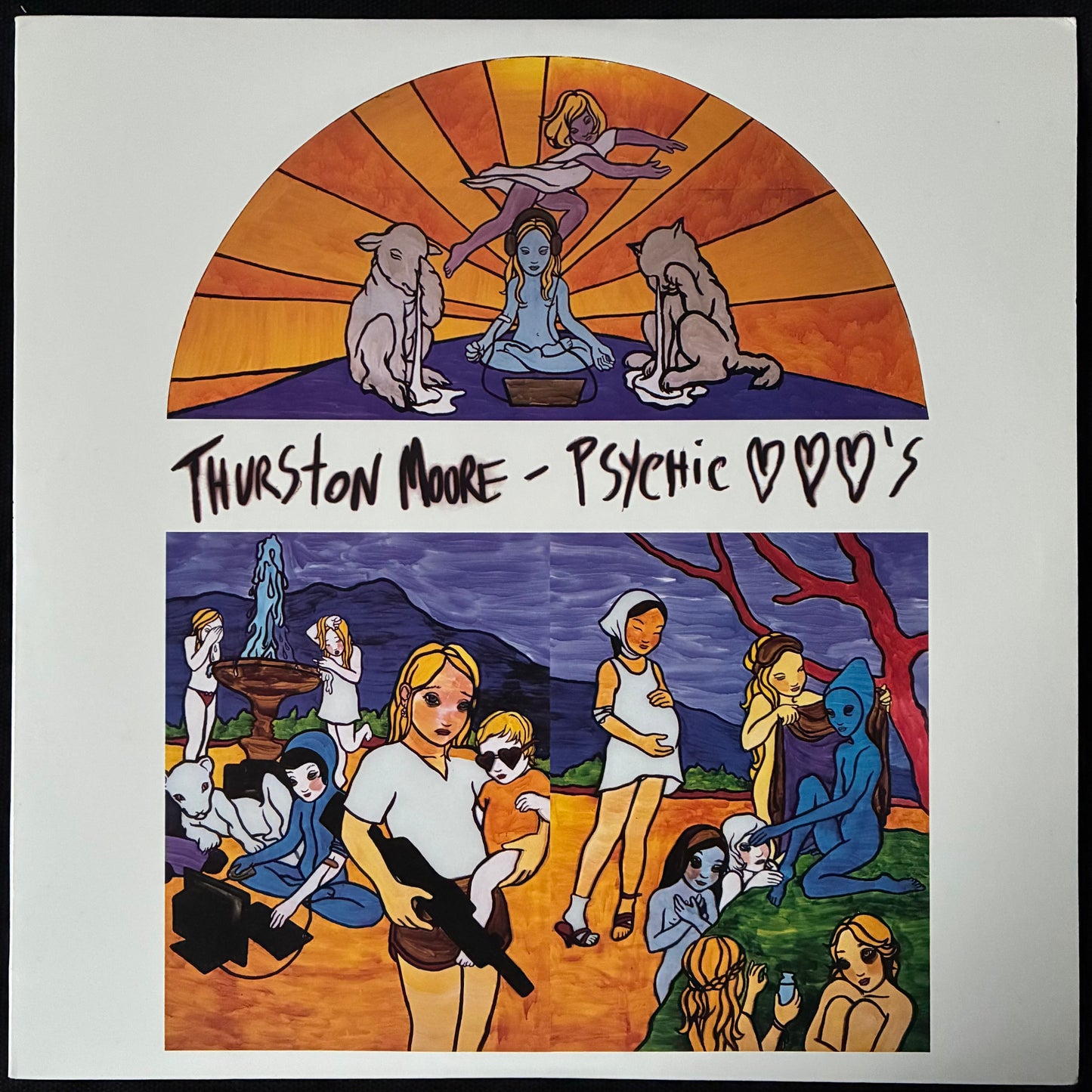 THURSTON MOORE - PSYCHIC HEARTS (2LP) (GREEN COLOURED) (USED VINYL 1995 US M-/M-)