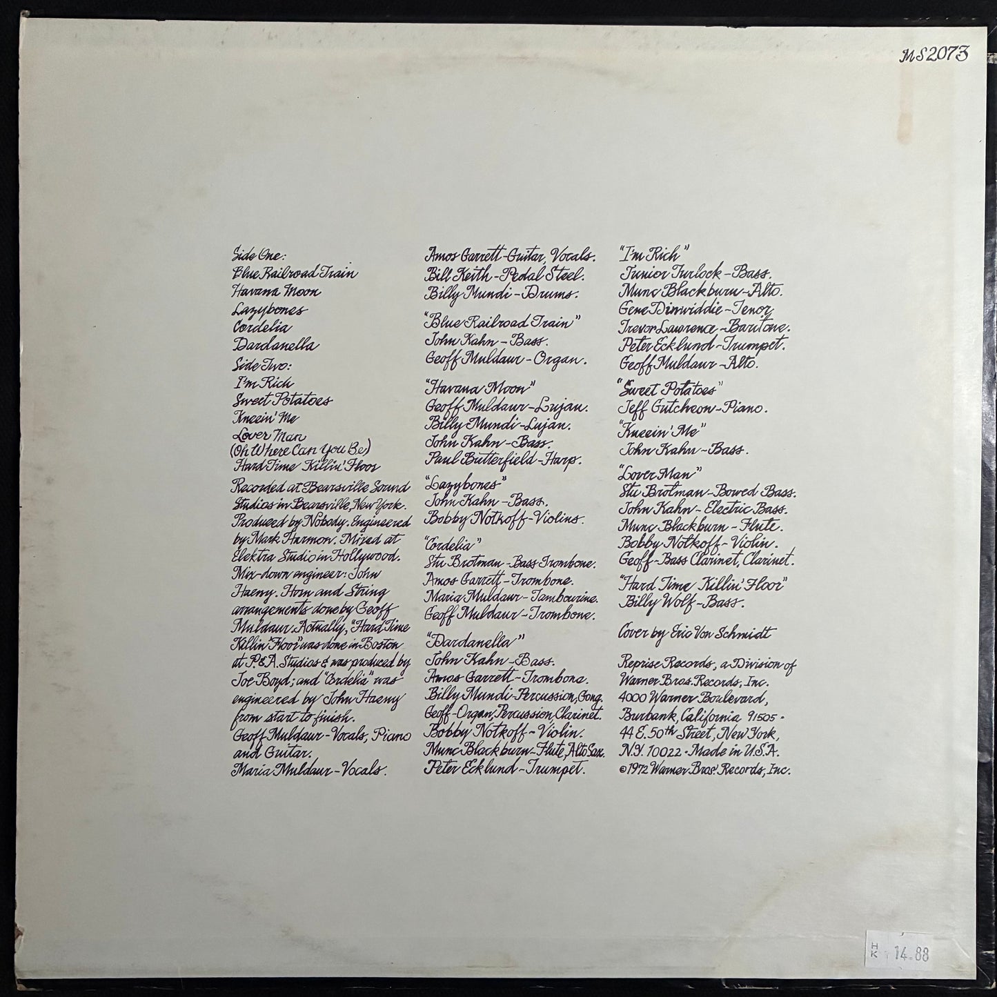 GEOFF & MARIA MULDAUR - SWEET POTATOES (USED VINYL 1972 US M-/EX-)