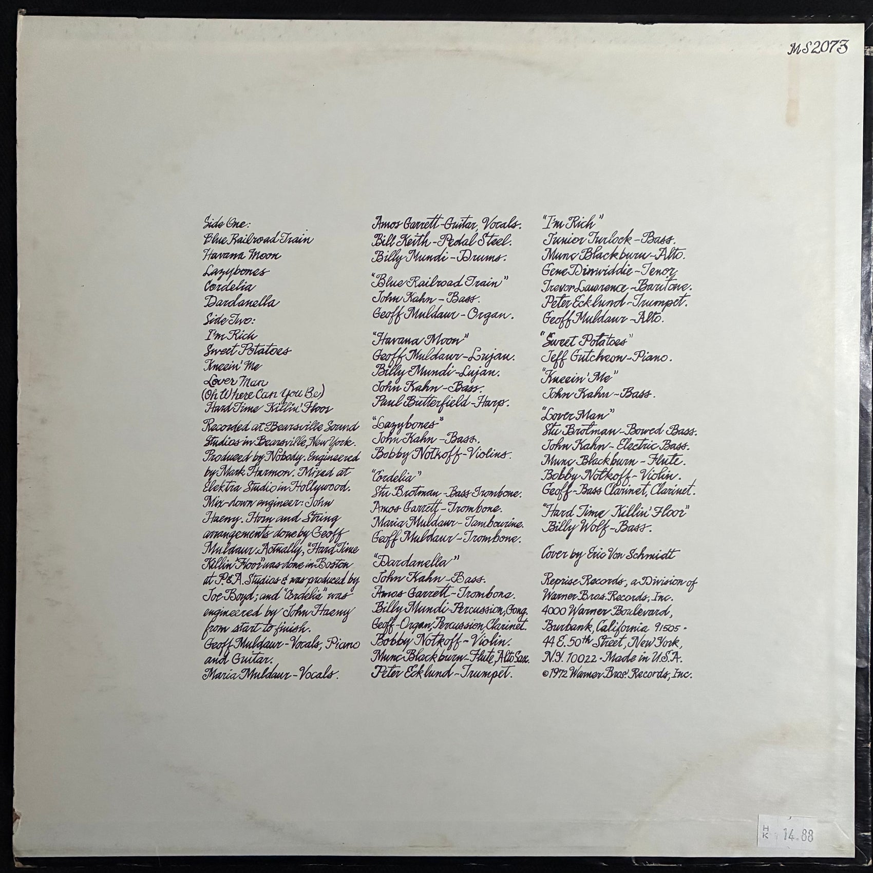 GEOFF & MARIA MULDAUR - SWEET POTATOES (USED VINYL 1972 US M-/EX-)