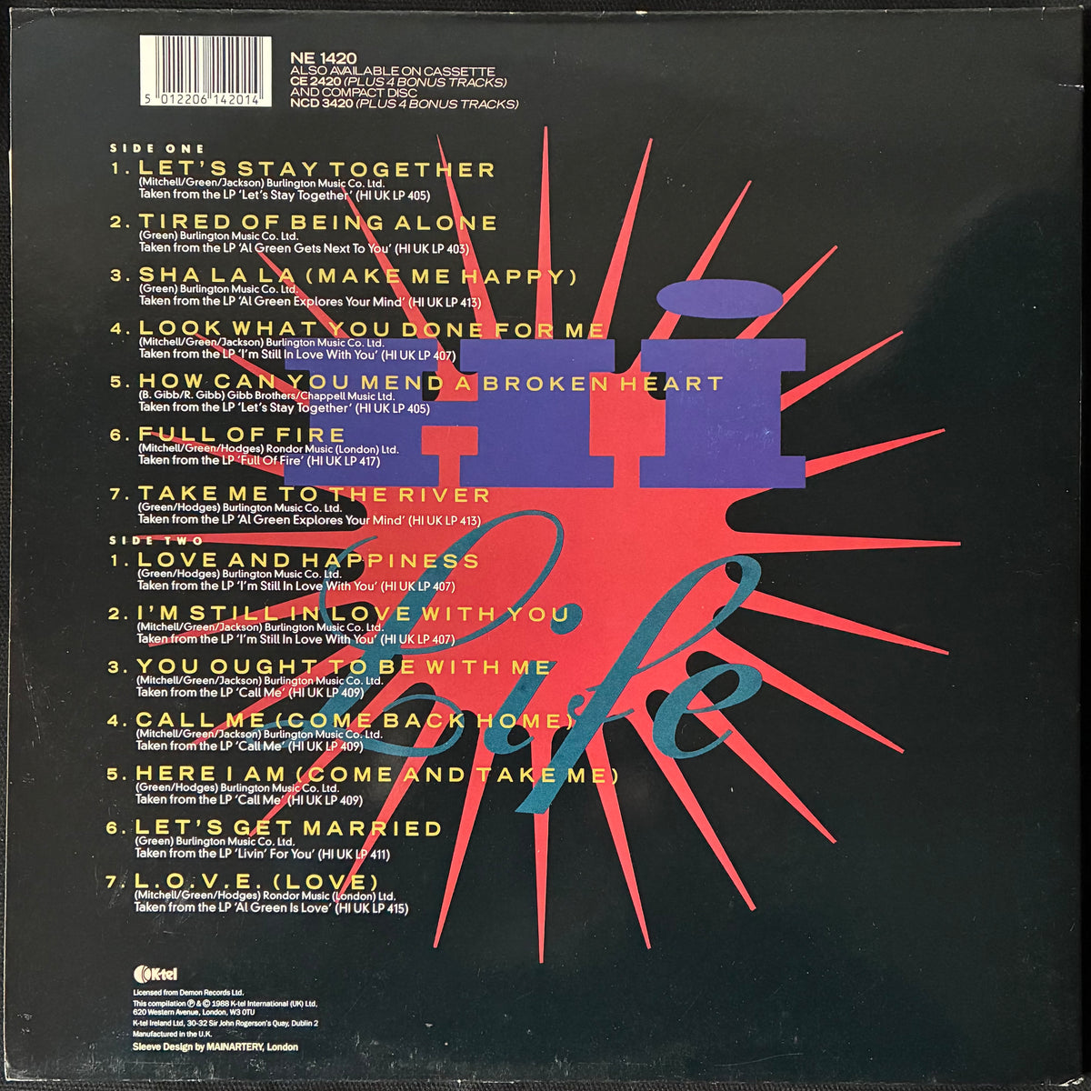 AL GREEN - THE BEST OF AL GREEN (USED VINYL 1988 UK M-/EX+)