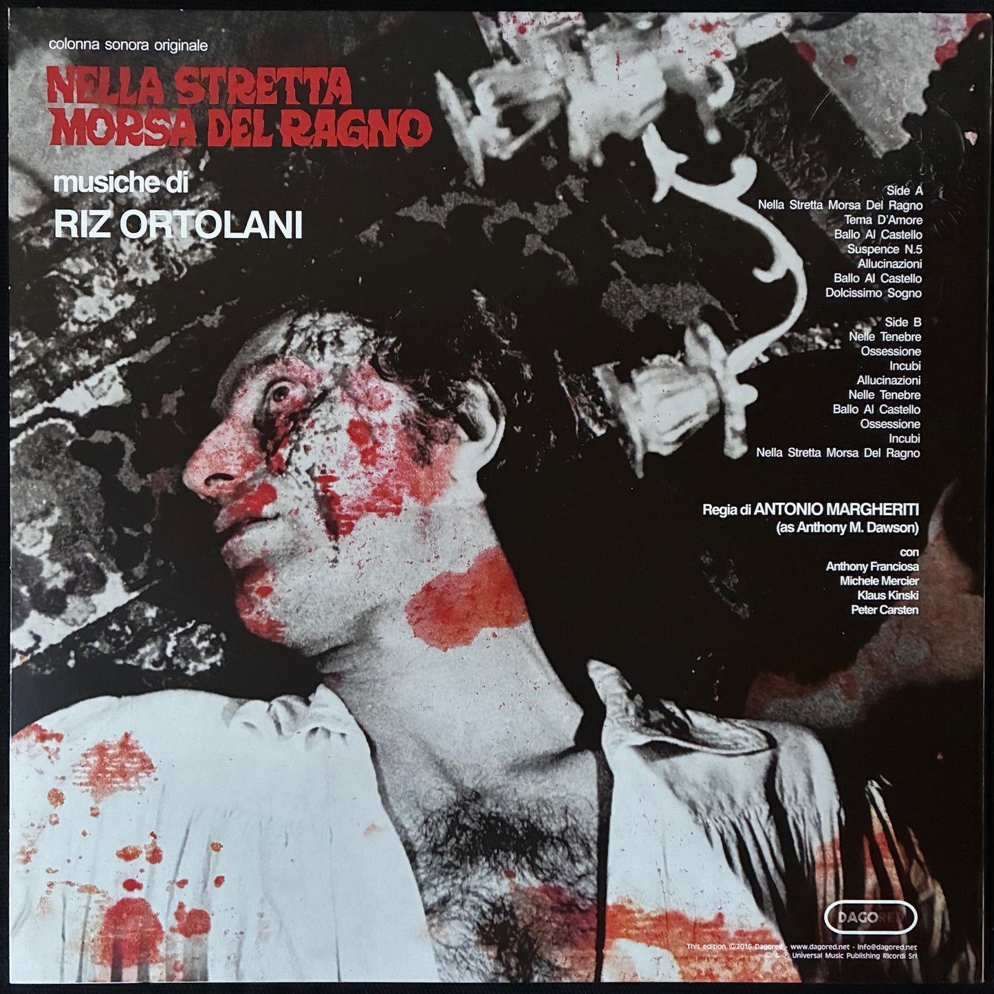 RIZ ORTOLANI - NELLA STRETTA MORSA DEL RAGNO OST (RED COLOURED) (USED VINYL 2016 ITALY M-/M-)