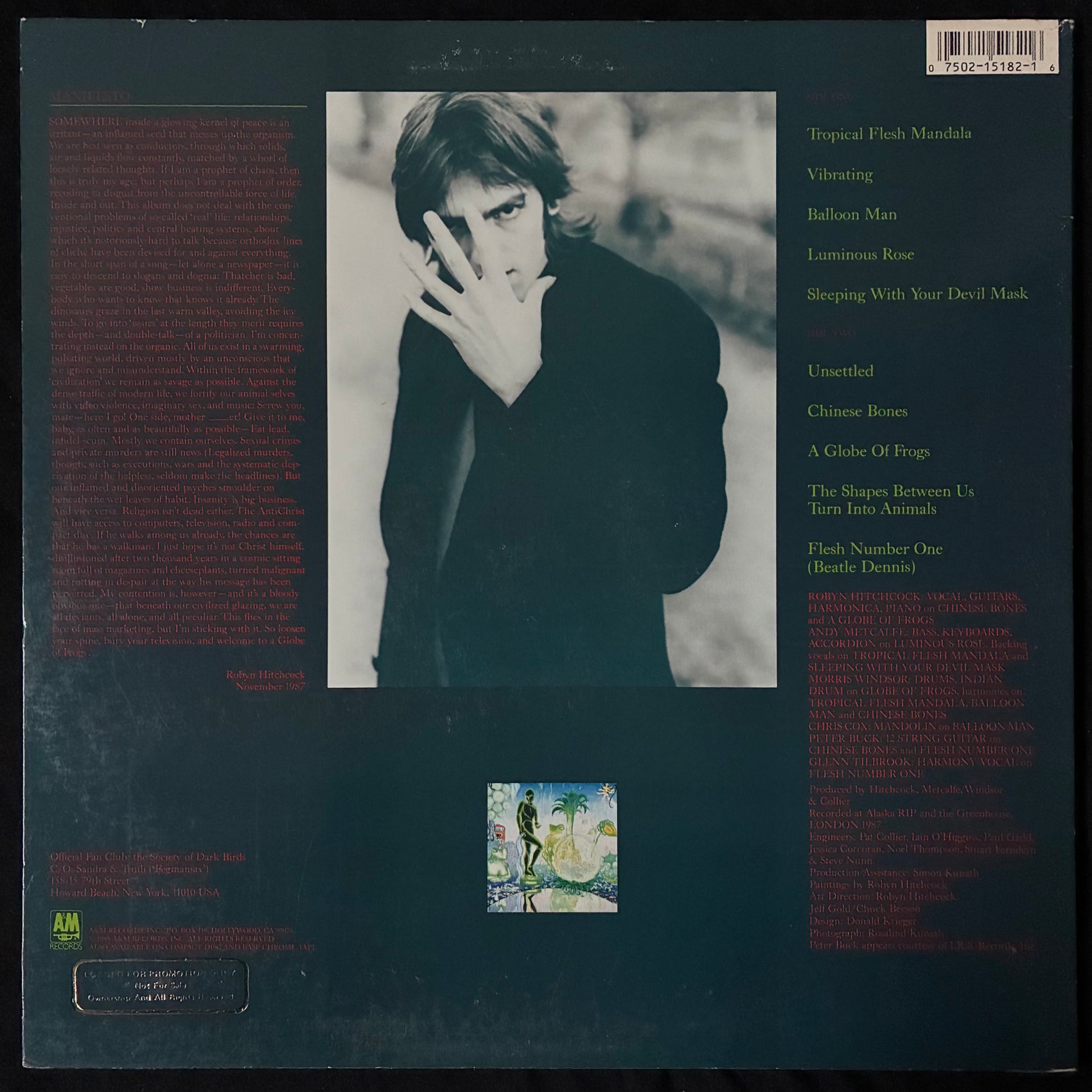 ROBYN HITCHCOCK AND THE EGYPTIANS - GLOBE OF FROGS (PROMO) (USED VINYL 1988 US M-/EX+)