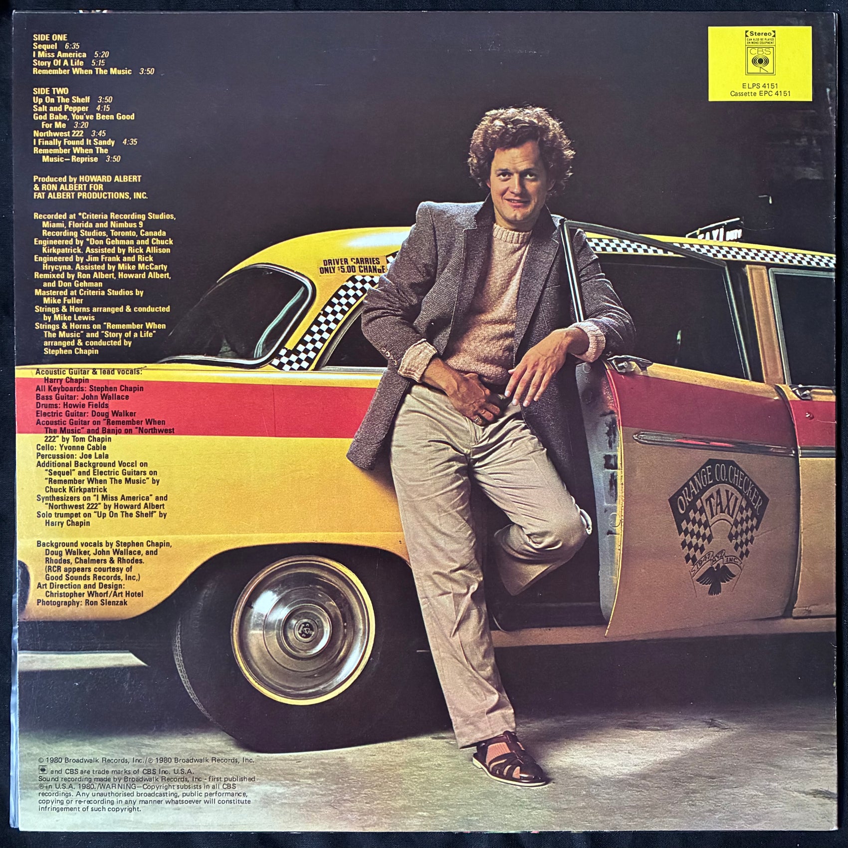 HARRY CHAPIN - SEQUEL (USED VINYL 1980 AUS M-/M-)
