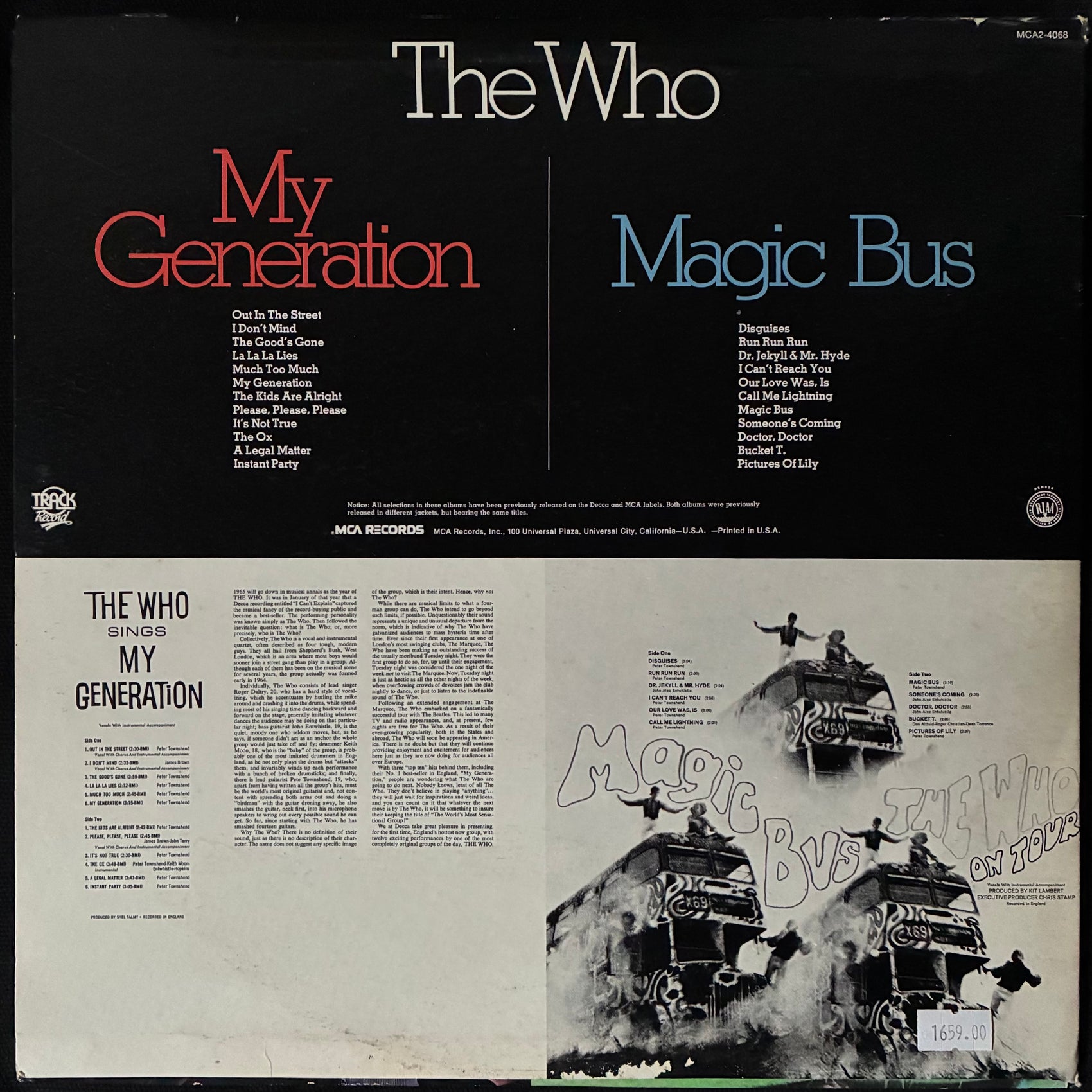 WHO - MY GENERATION/MAGIC BUS (2LP) (USED VINYL 1974 US M-/EX+)