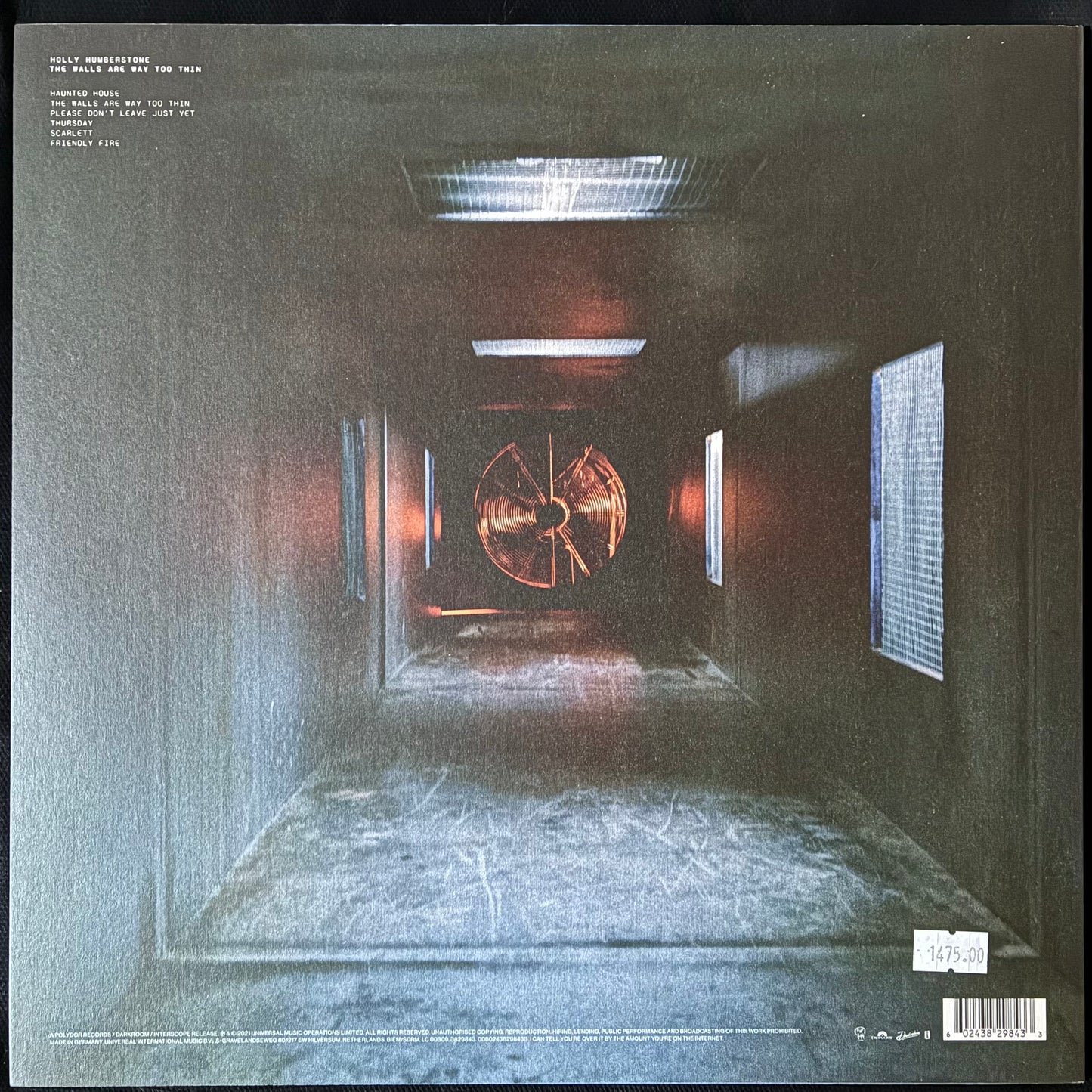 HOLLY HUMBERSTONE - THE WALLS ARE WAY TOO THIN (CLEAR COLOURED) (USED VINYL 2021 EU M-/M-)