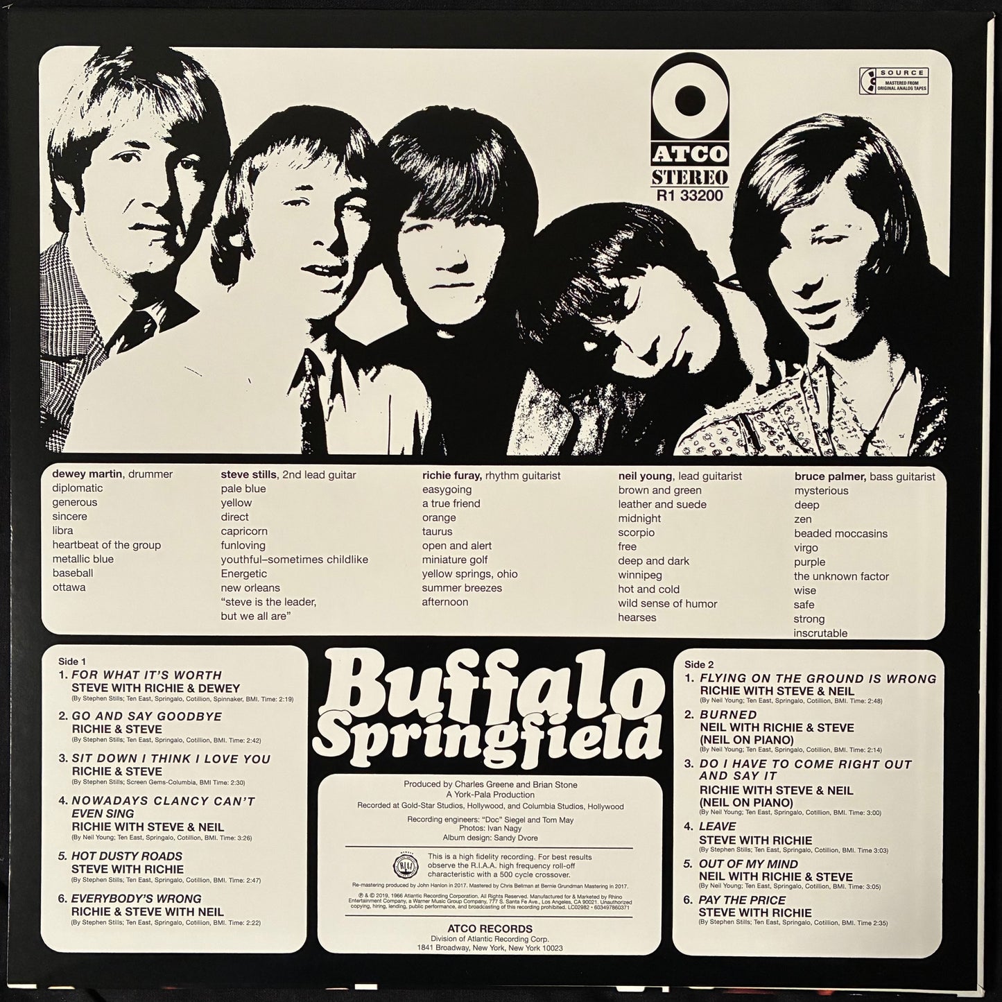 BUFFALO SPRINGFIELD - BUFFALO SPRINGFIELD (180GM) (USED VINYL 2019 US M-/M-)