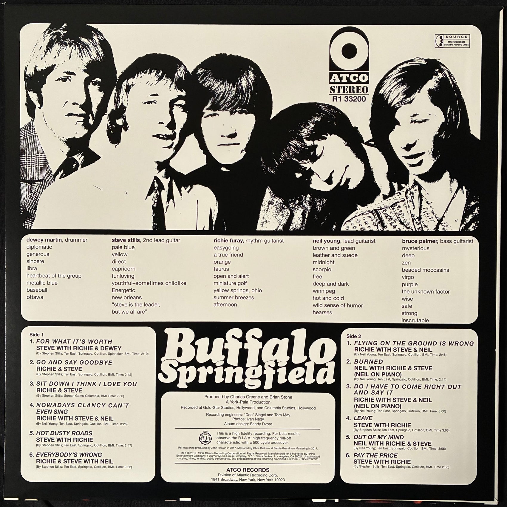 BUFFALO SPRINGFIELD - BUFFALO SPRINGFIELD (180GM) (USED VINYL 2019 US M-/M-)