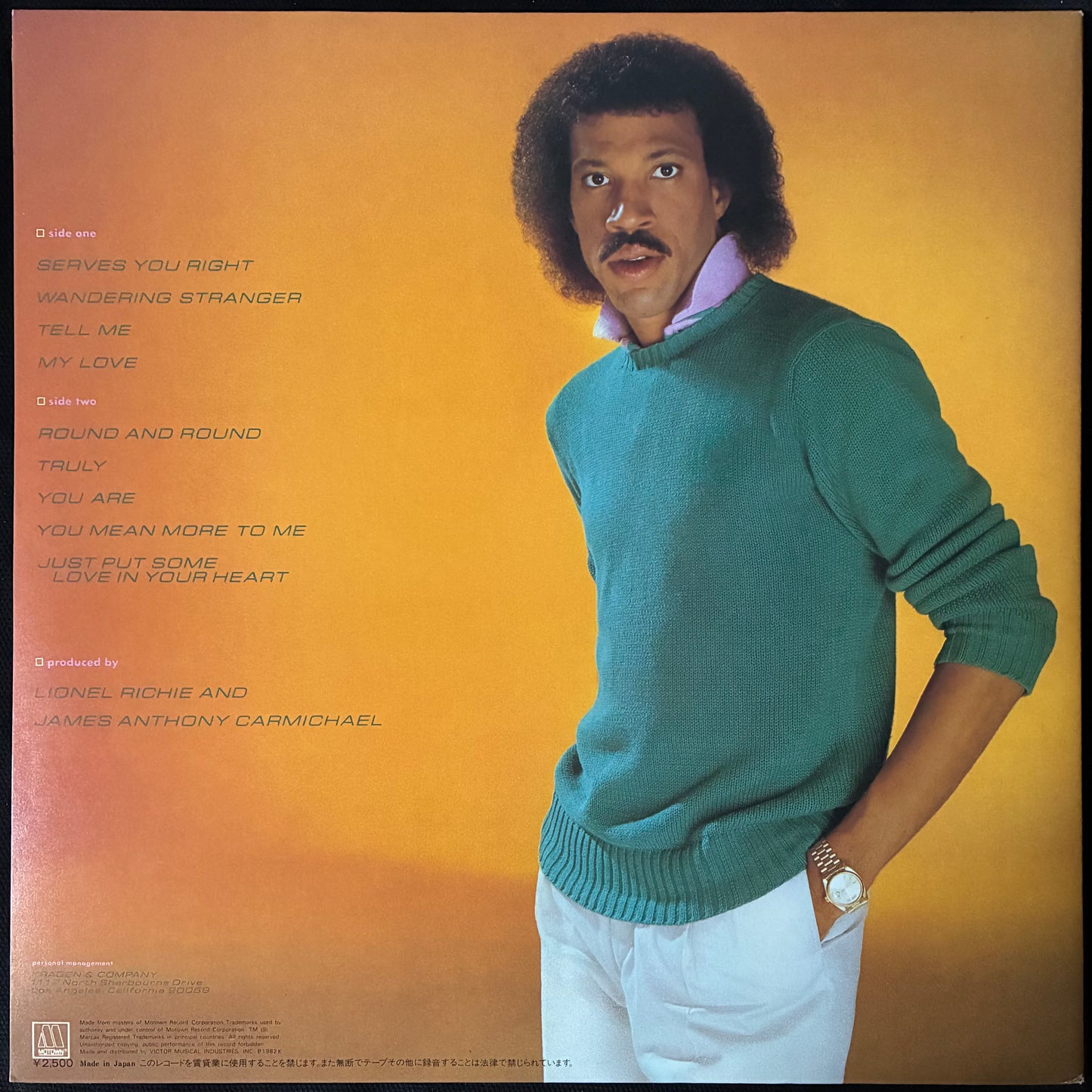LIONEL RICHIE - LIONEL RICHIE (USED VINYL 1982 JAPAN M-/M-)