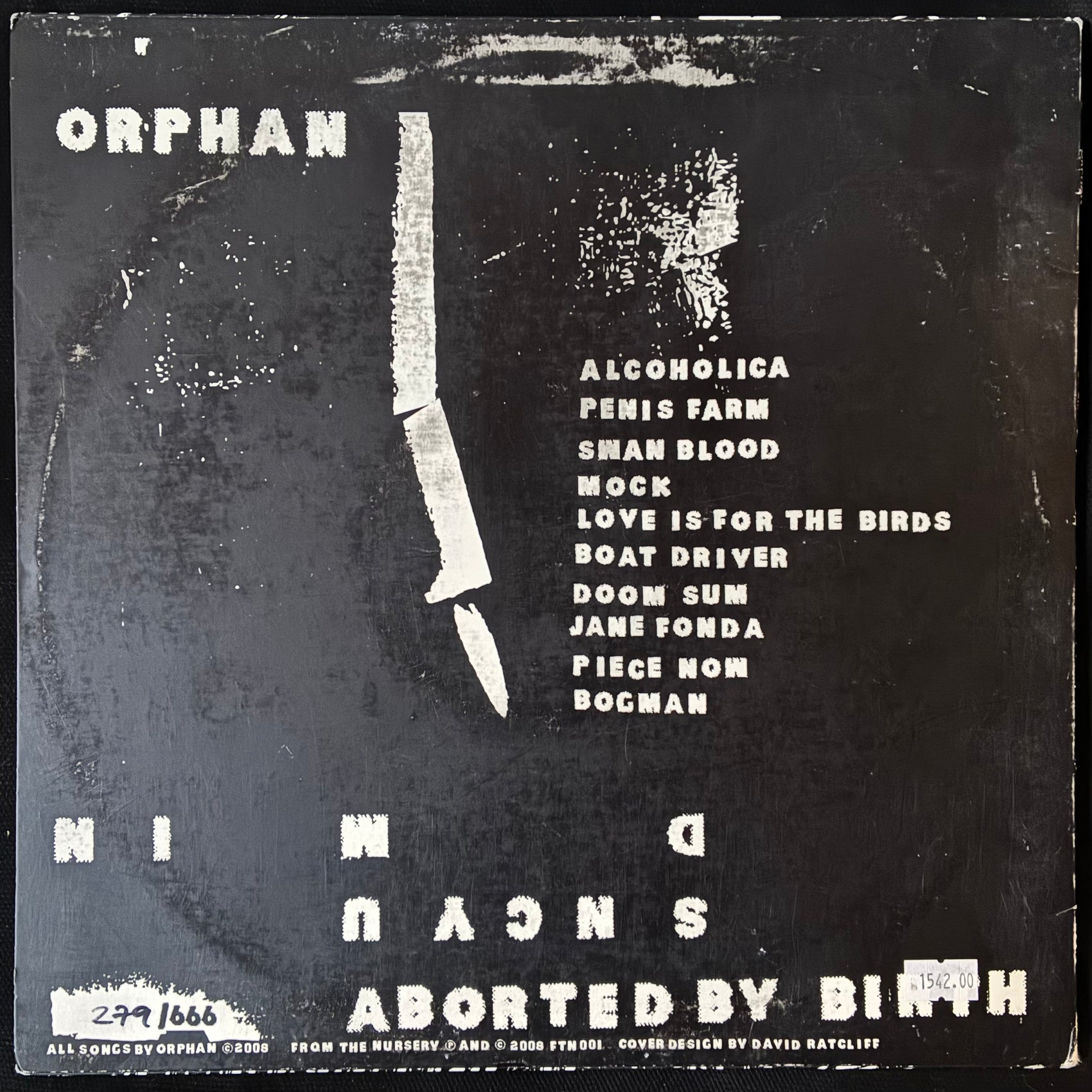 ORPHAN - ABORTED BY BIRTH (WHITE COLOURED) (USED VINYL 2008 US M-/EX+)