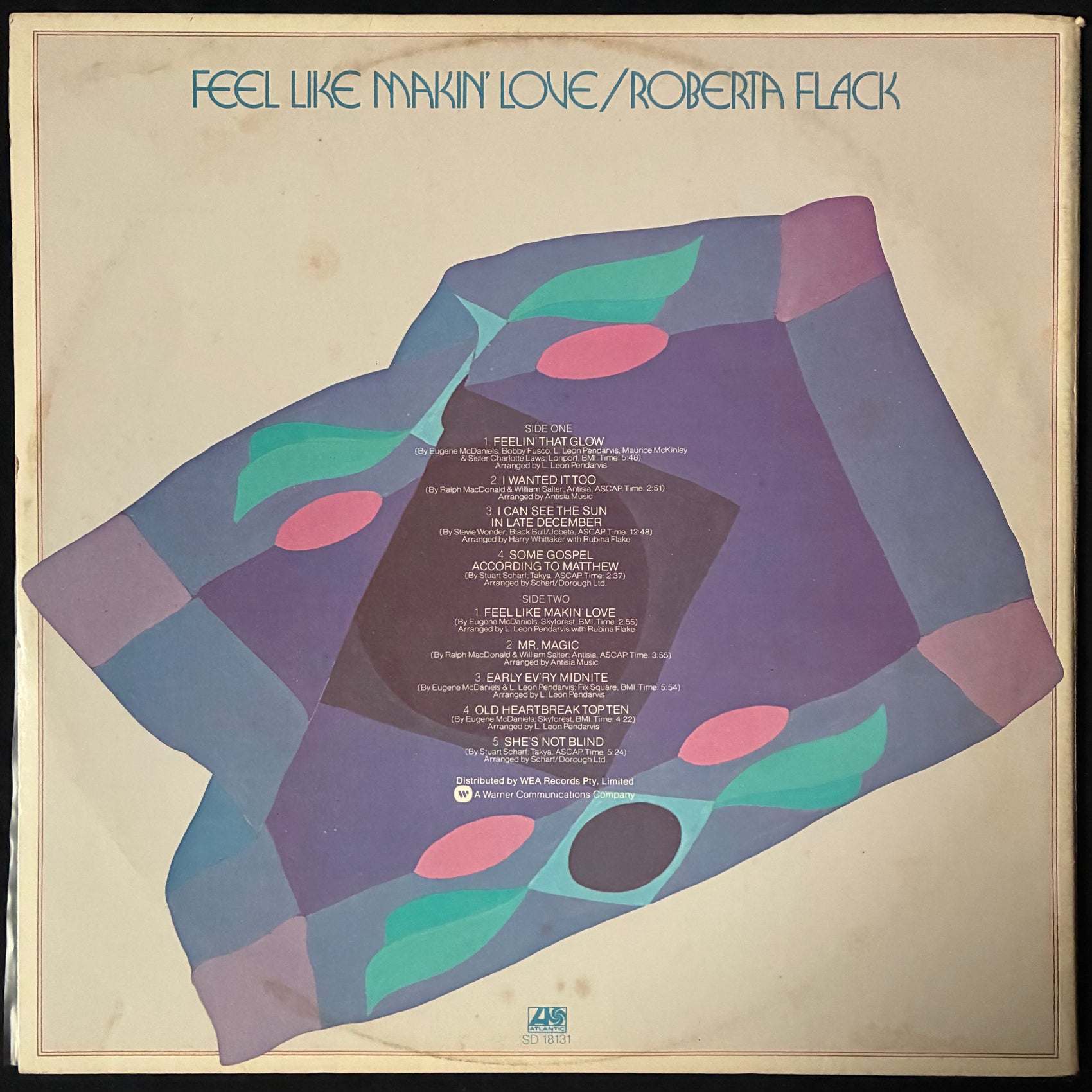 ROBERTA FLACK - FEEL LIKE MAKIN' LOVE (USED VINYL 1975 AUS EX+/EX-)