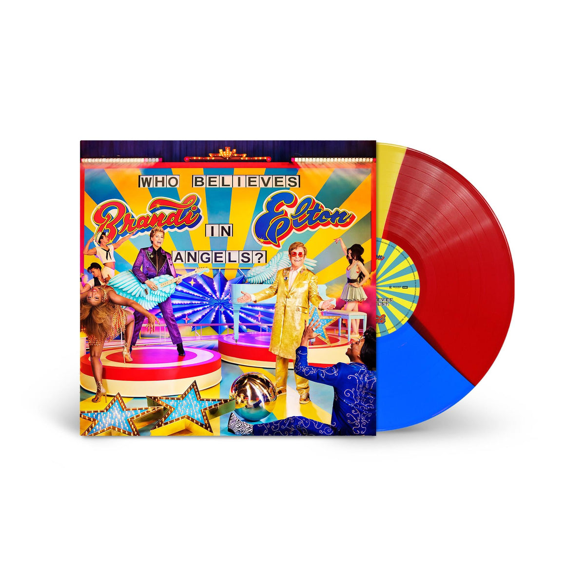 ELTON JOHN AND BRANDI CARLILE - WHO BELIEVES IN ANGELS (2LP) (TRI COLOURED) VINYL