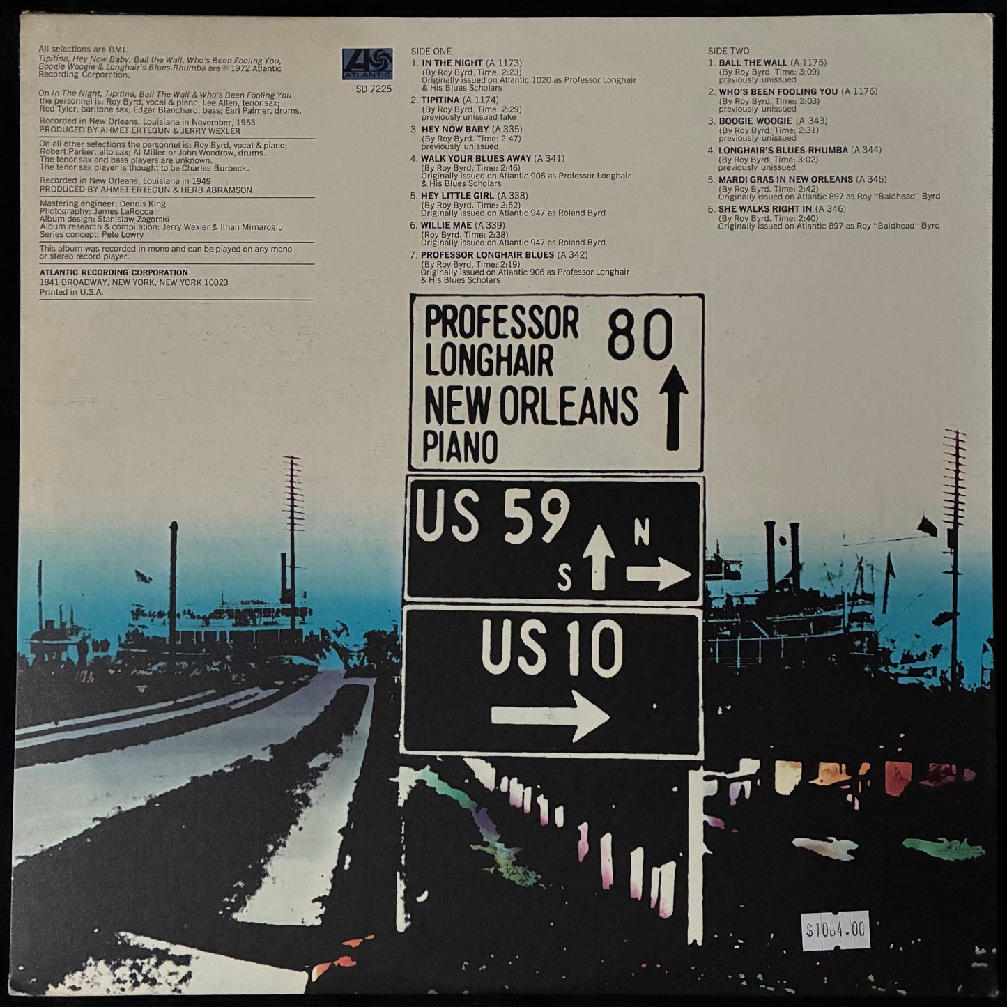 PROFESSOR LONGHAIR - NEW ORLEANS PIANO (USED VINYL 1972 US EX+/EX+)