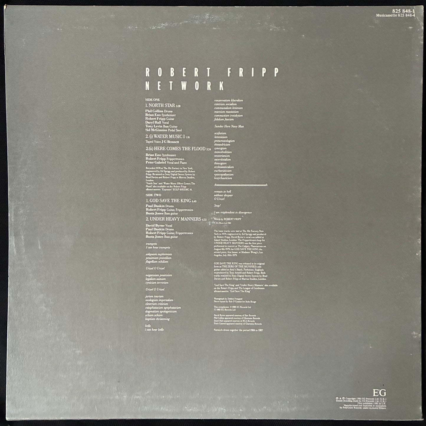 ROBERT FRIPP - NETWORK (MLP) (USED VINYL 1985 AUS M-/EX)