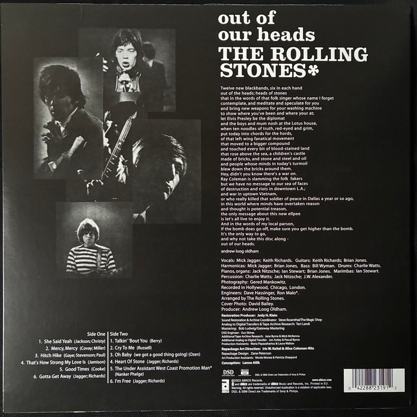 ROLLING STONES - OUT OF OUR HEADS UK (MONO) (USED VINYL 2003 EU M-/M-)