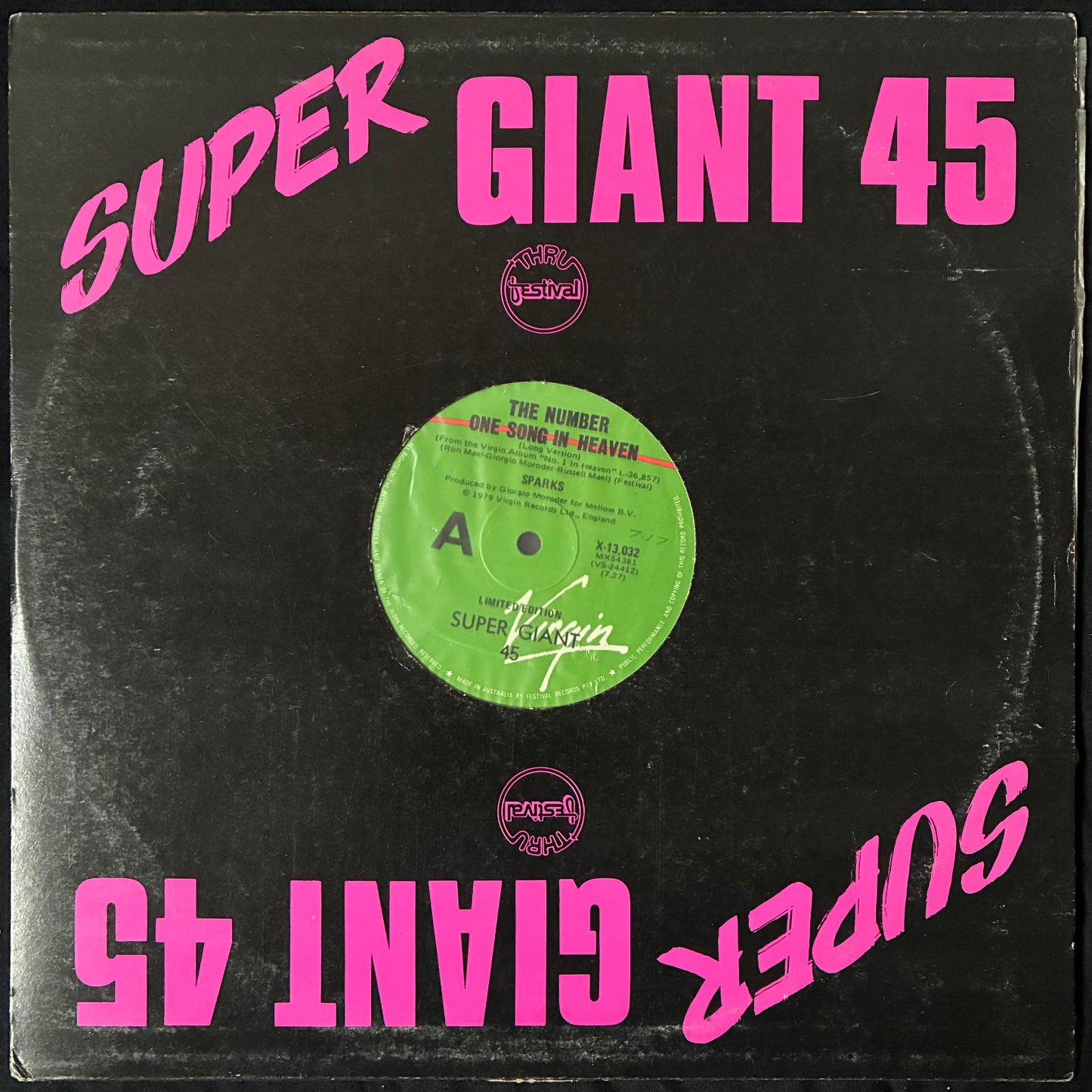 SPARKS - THE NUMBER ONE SONG IN HEAVEN (12") (USED VINYL 1979 AUS M-)