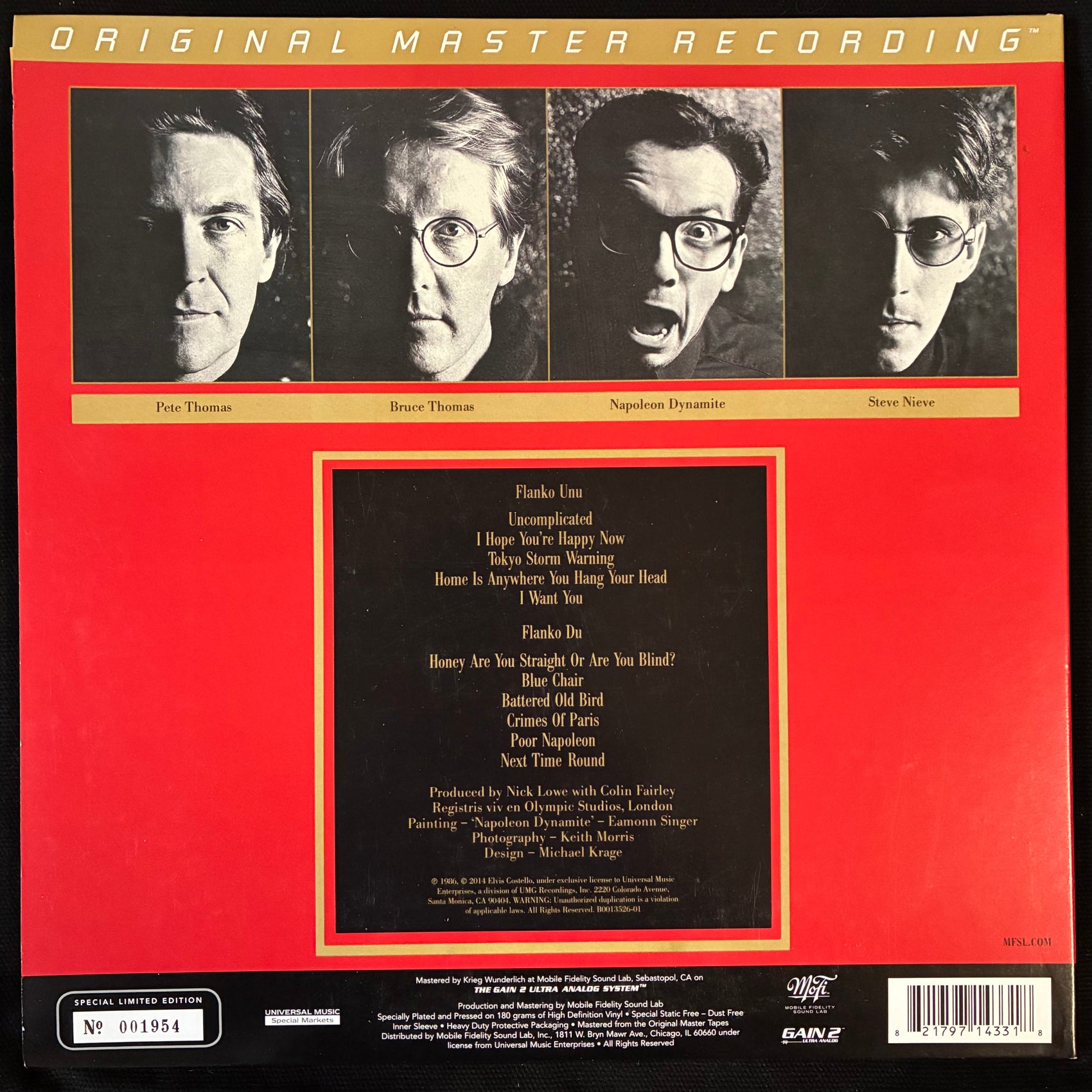 ELVIS COSTELLO AND THE ATTRACTIONS - BLOOD & CHOCOLATE (MFSL 180GM) (USED VINYL 2015 US M-/EX+)