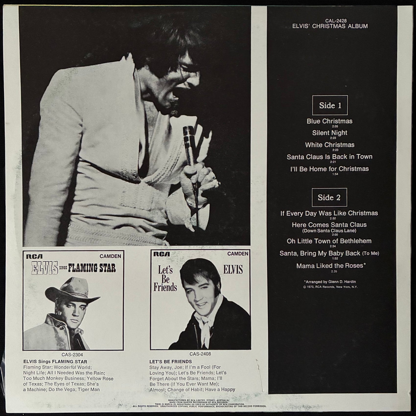 ELVIS PRESLEY - ELVIS' CHRISTMAS ALBUM (USED VINYL 1980 AUS M-/EX+)