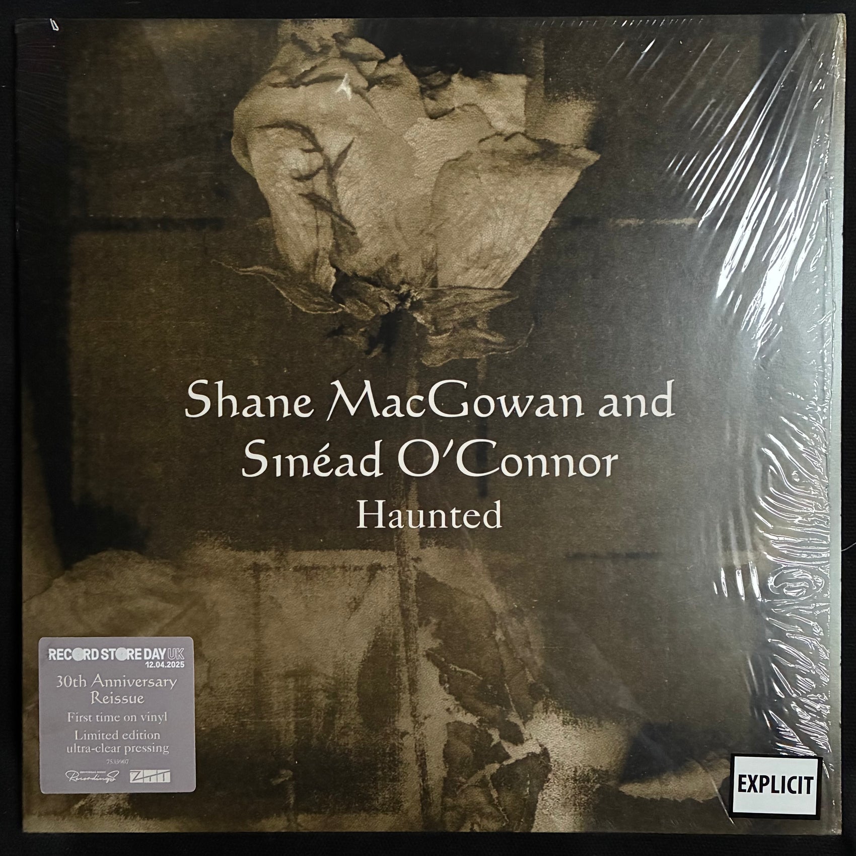 SHANE MACGOWAN AND SINÉAD O'CONNOR - HAUNTED (12") (CLEAR COLOURED) (USED VINYL 2025 UK/EU M-/EX+)