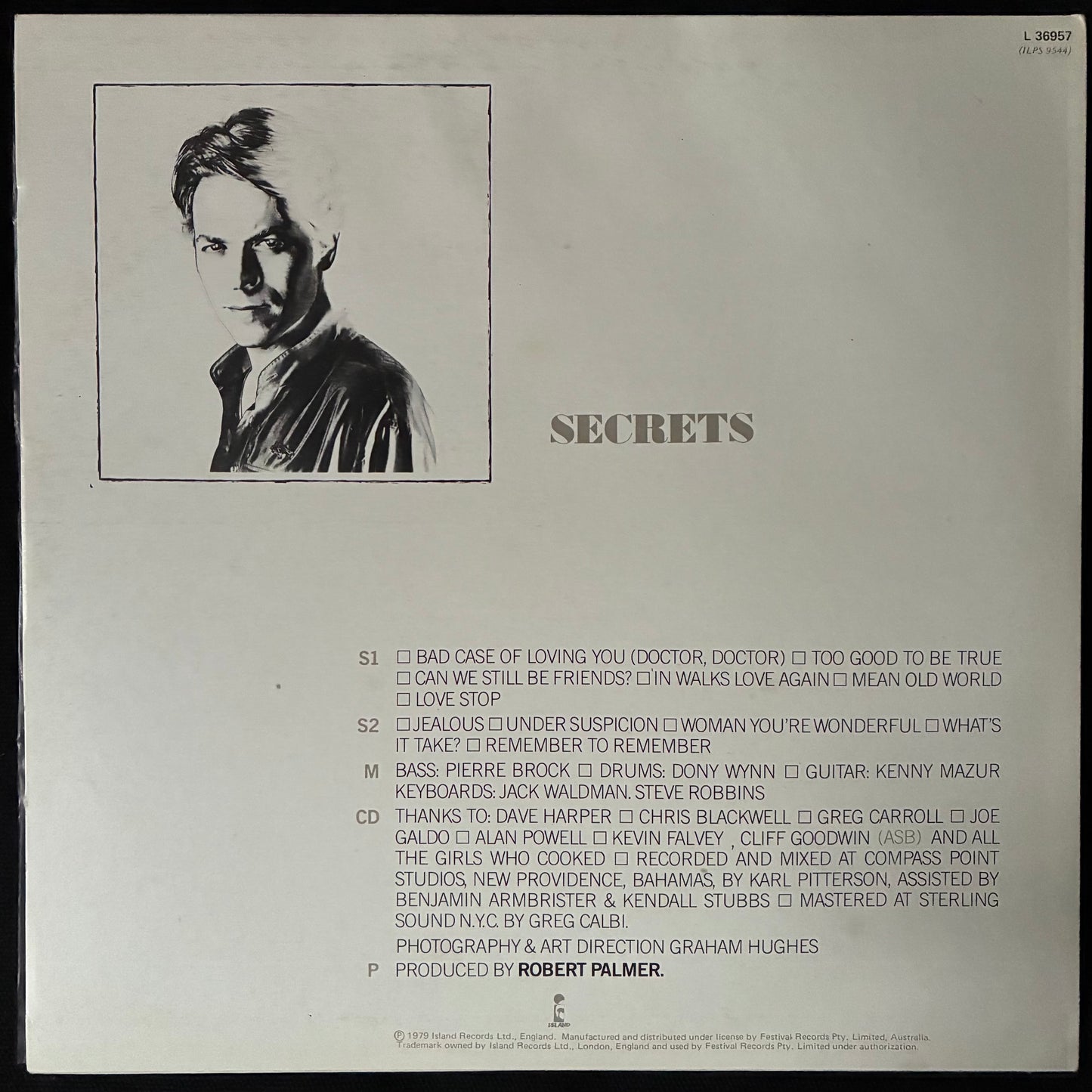 ROBERT PALMER - SECRETS (USED VINYL 1979 AUS M-/EX+)