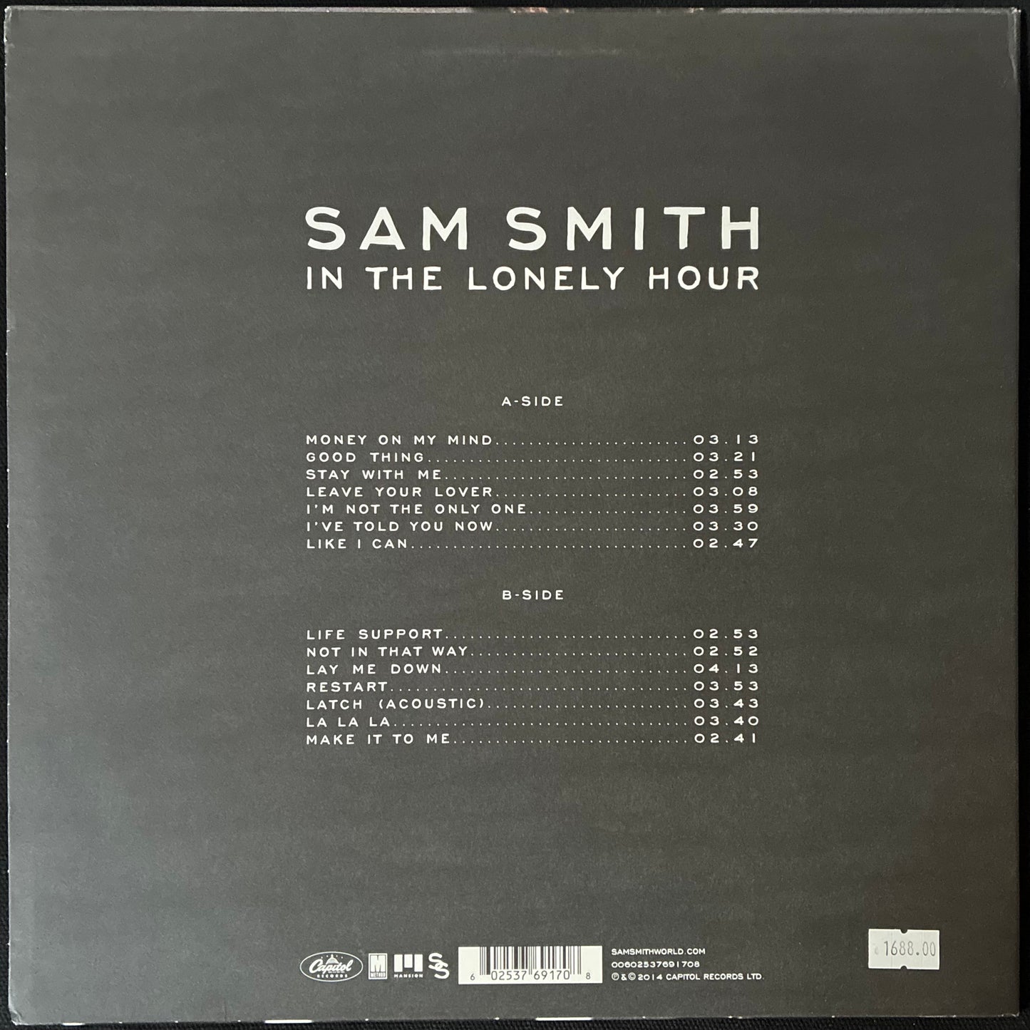 SAM SMITH - IN THE LONELY HOUR (USED VINYL 2018 EU M-/M-)